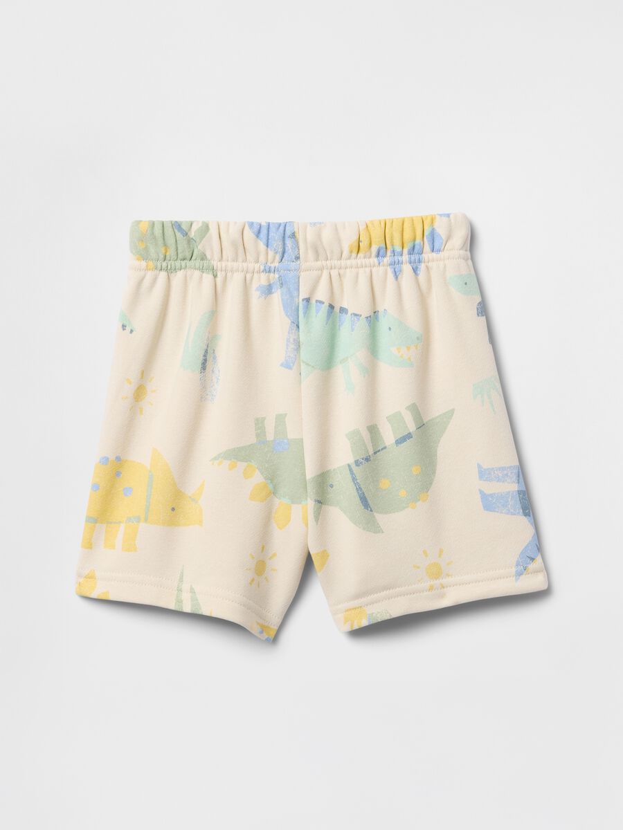 Beige Dinosaur Print Shorts for Kids by GAP Baby Boy_1
