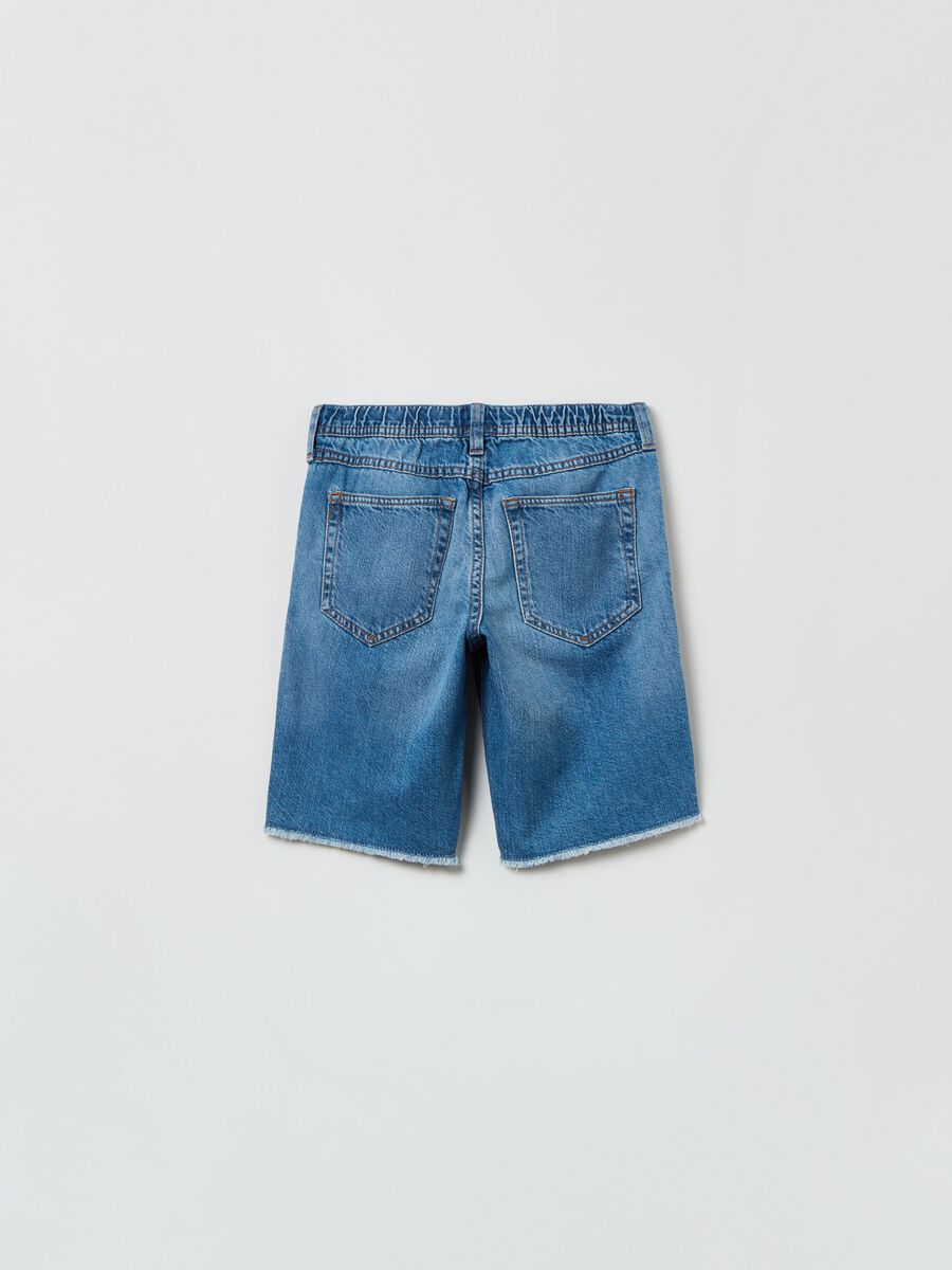Bermuda in denim con coulisse Bambino_1