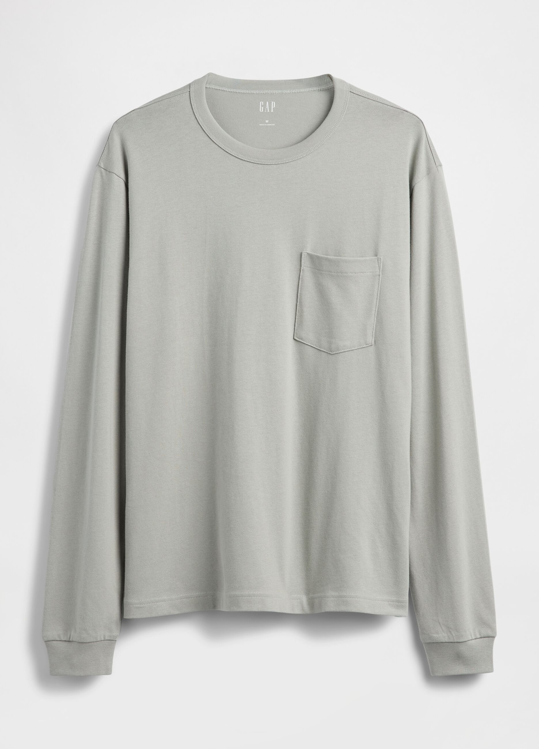 Grey Long Sleeve Cotton T-Shirt