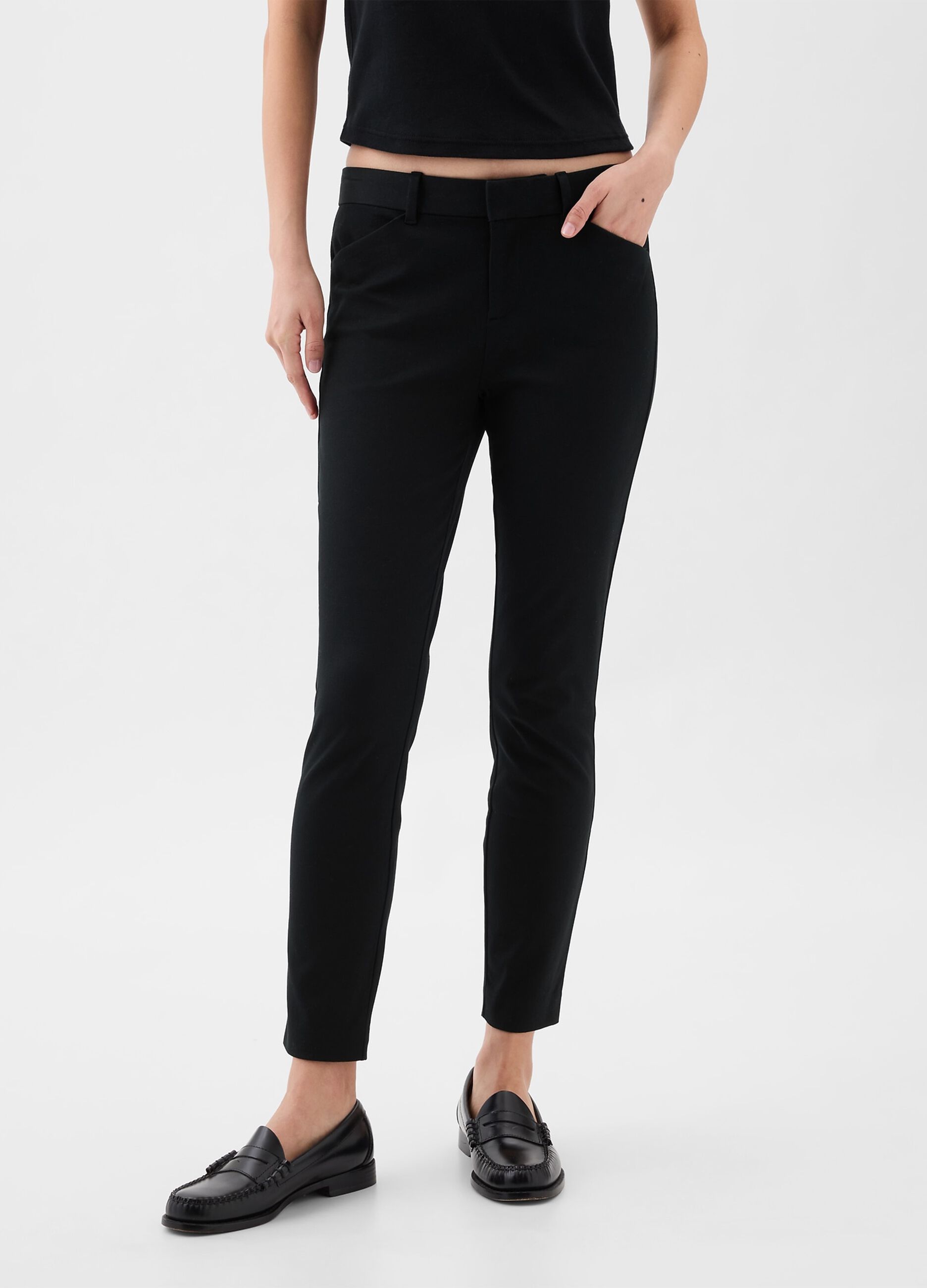 Pantalone a sigaretta in cotone stretch_1