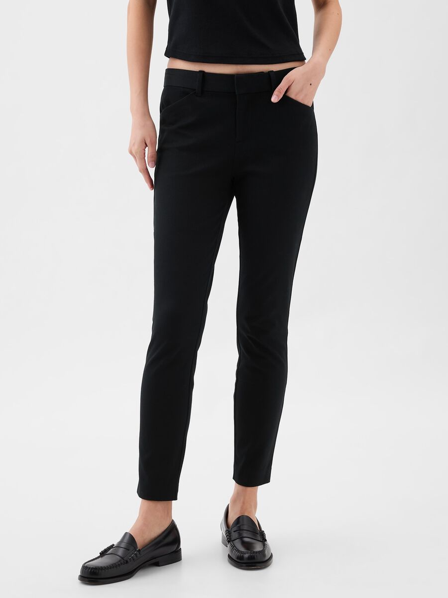 Pantalone a sigaretta in cotone stretch Donna_1