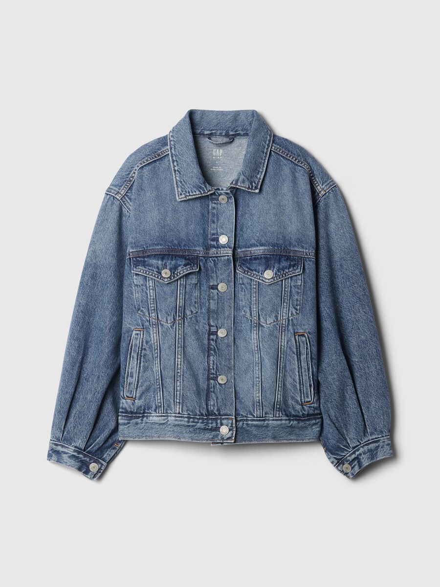 Giacca corta in denim acid wash Bambina_3