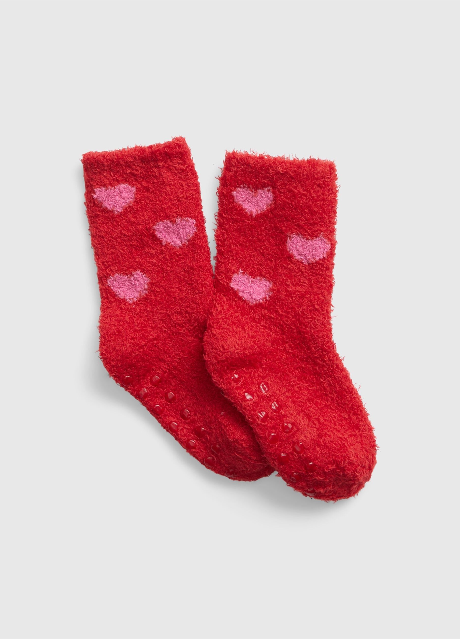 Slipper socks with hearts design