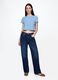 T-shirt cropped azzurra in cotone_1
