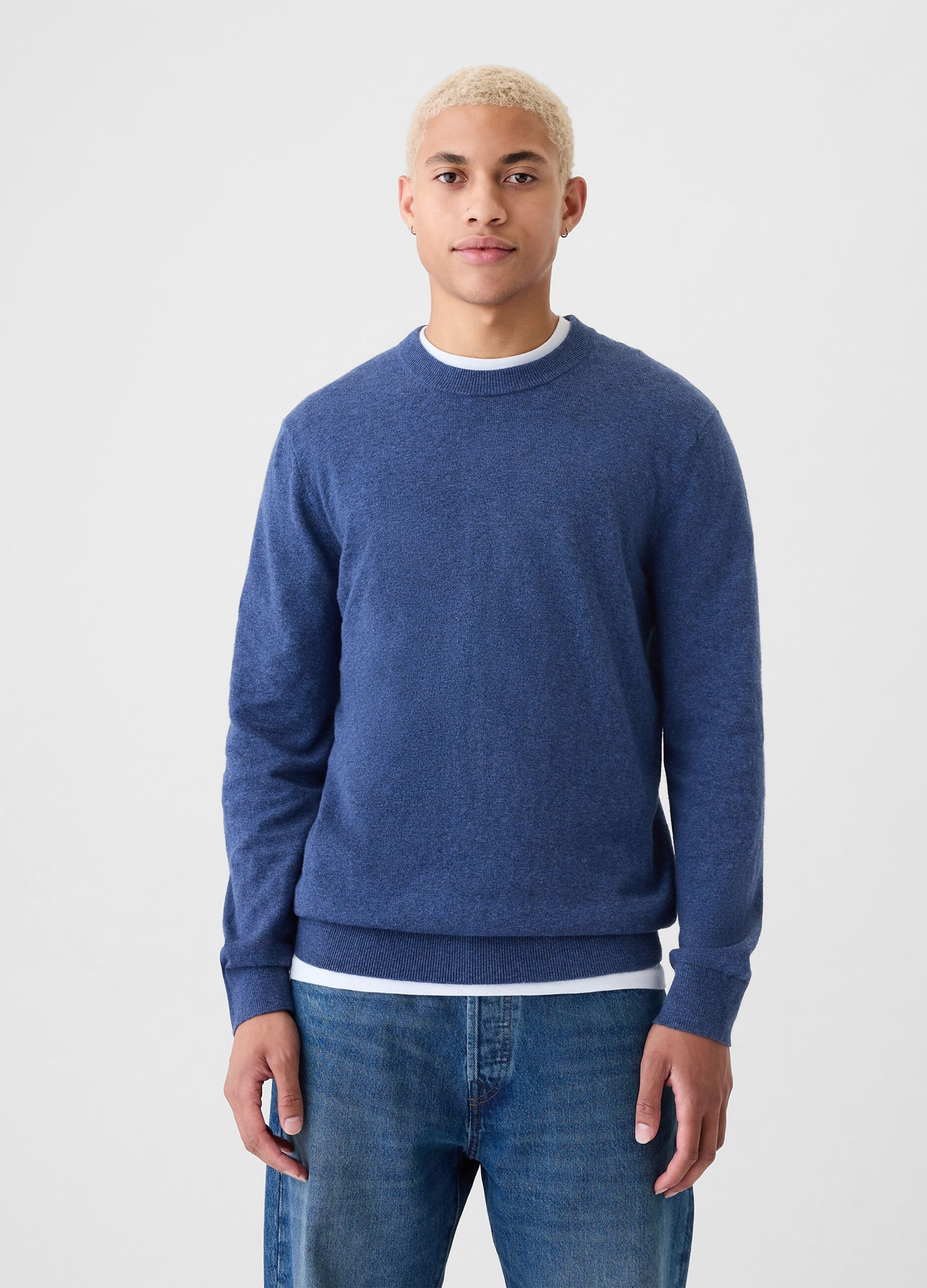 Pullover mélange con scollo rotondo