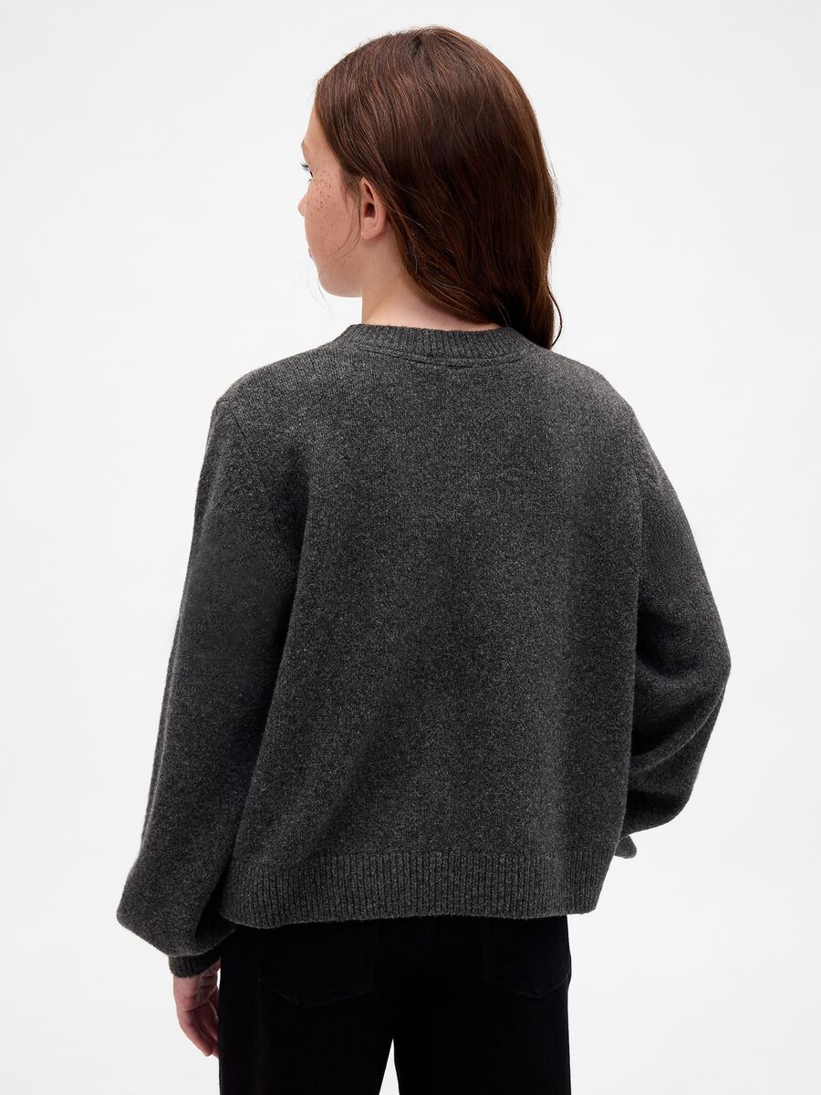 Maglione in misto cotone con fiocco Bambina_1