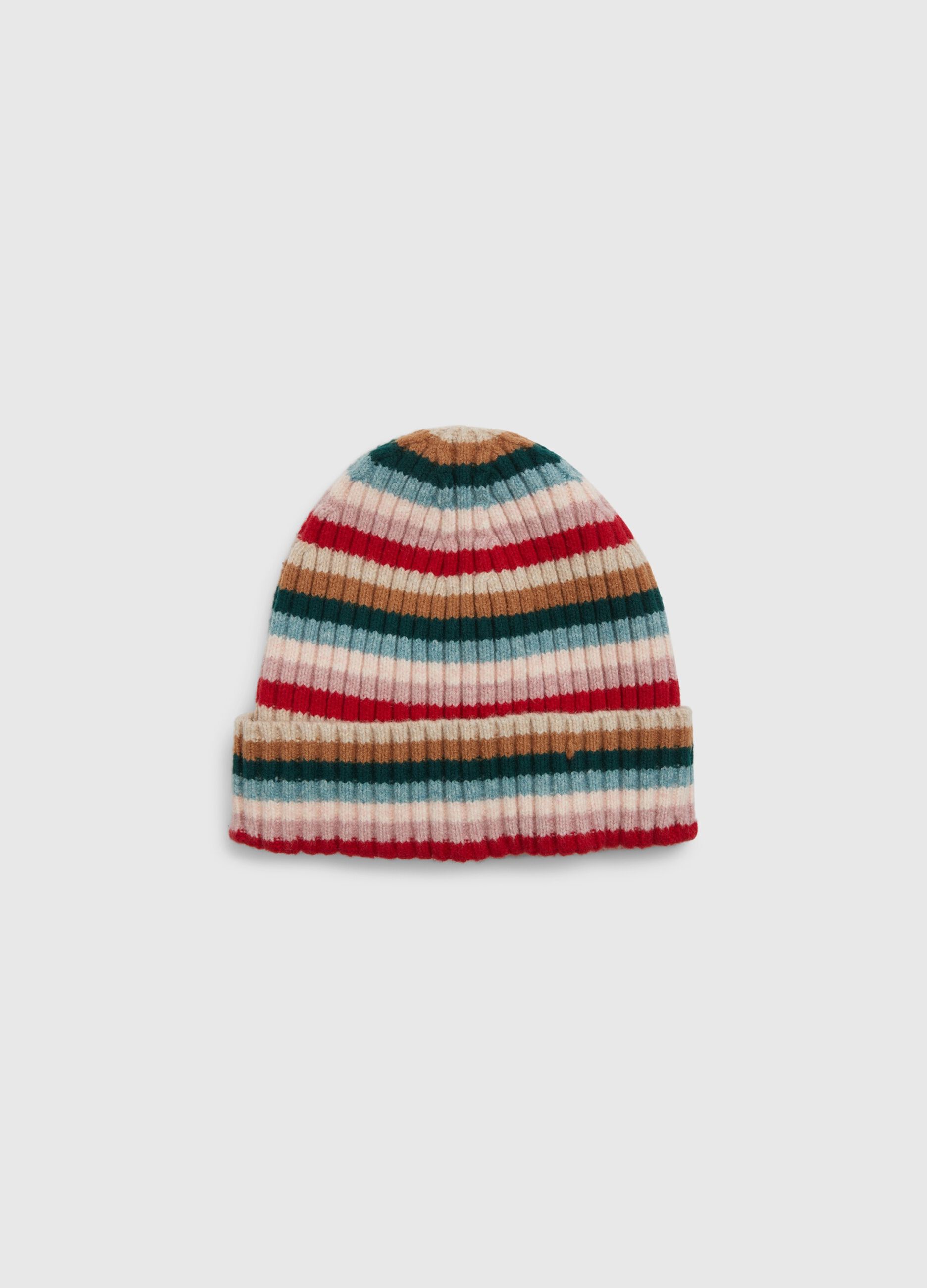 Ribbed hat with turn-up