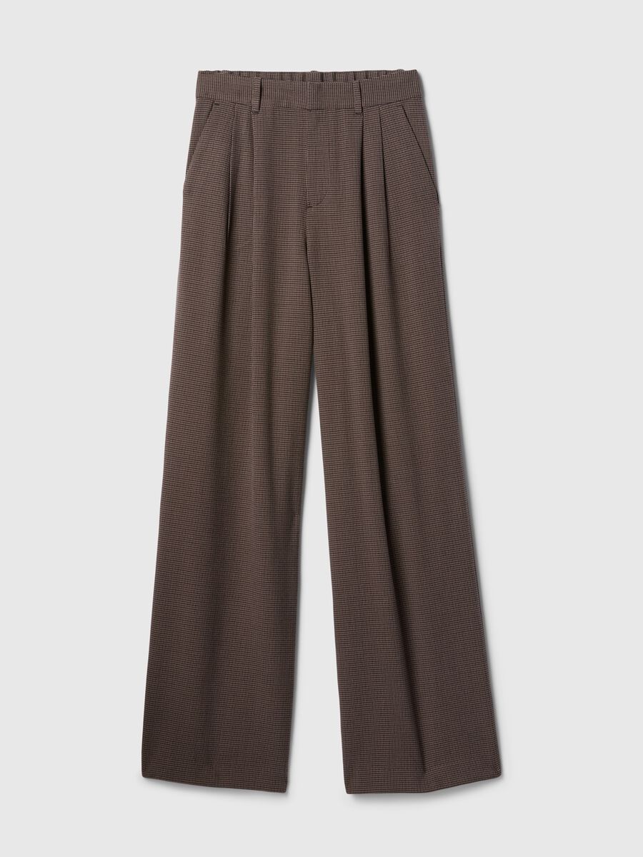 Pantalone pied de poule a vita alta Donna_6