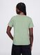T-shirt verde in cotone con scollo a V_2
