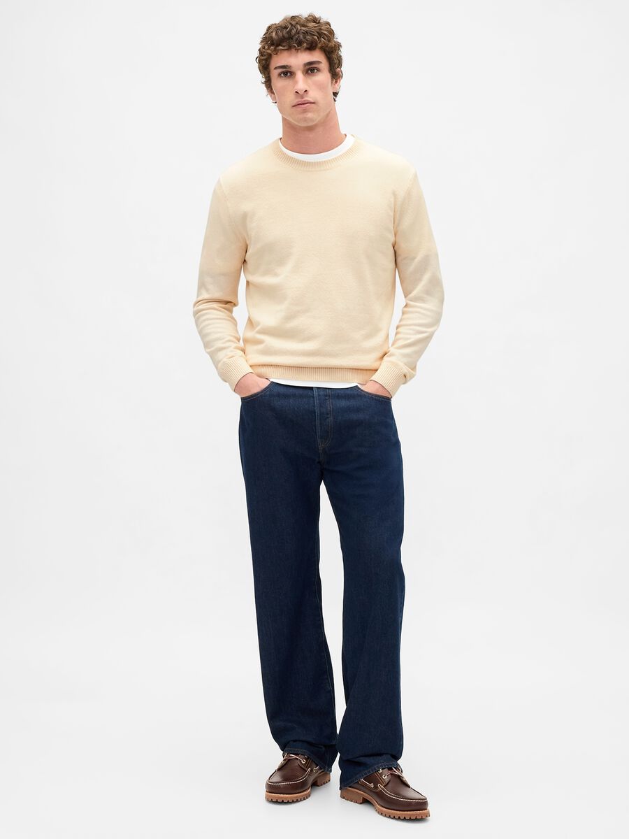 Pullover beige in misto cotone Uomo_0