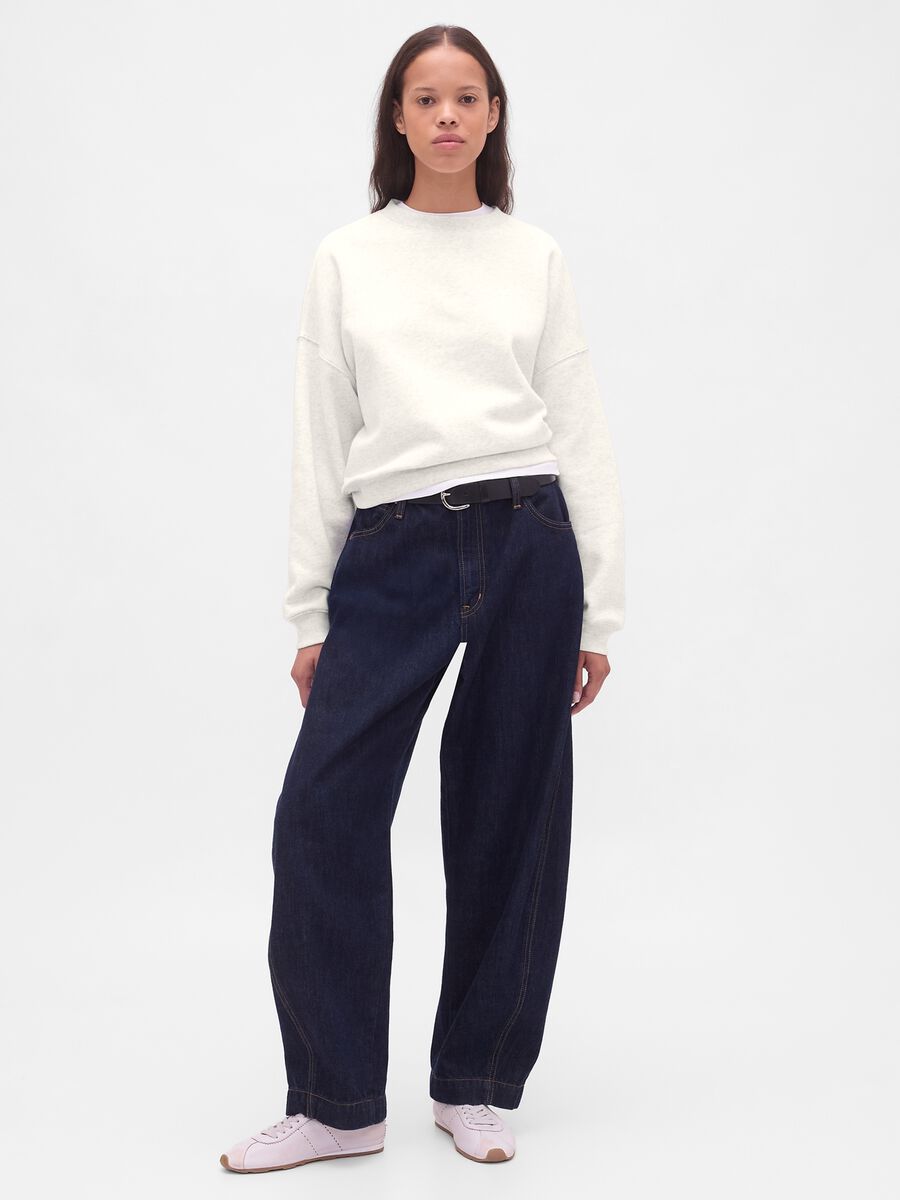 Felpa bianca in misto cotone Donna_1