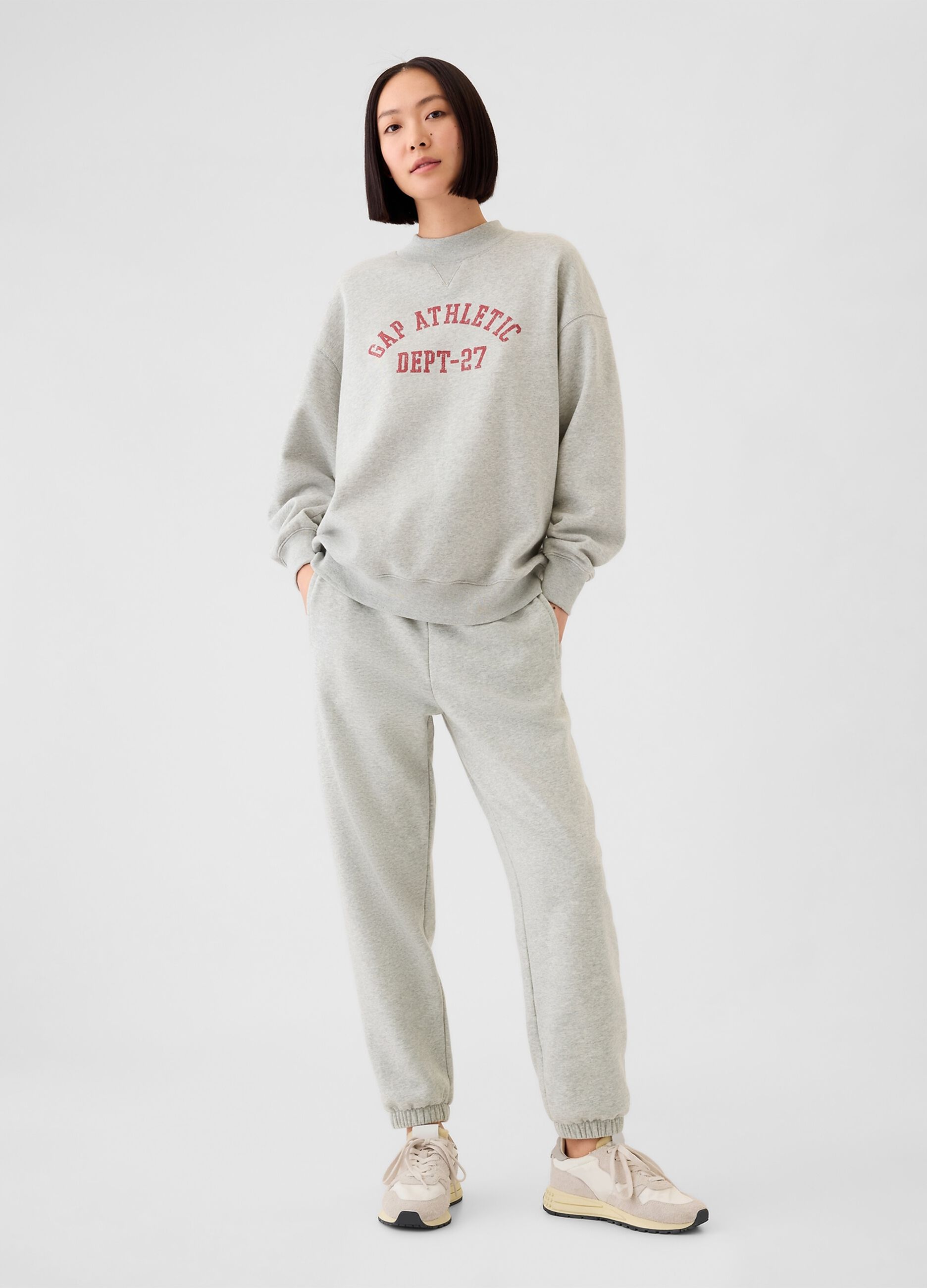 Felpa oversize mock neck con logo Athletic_1