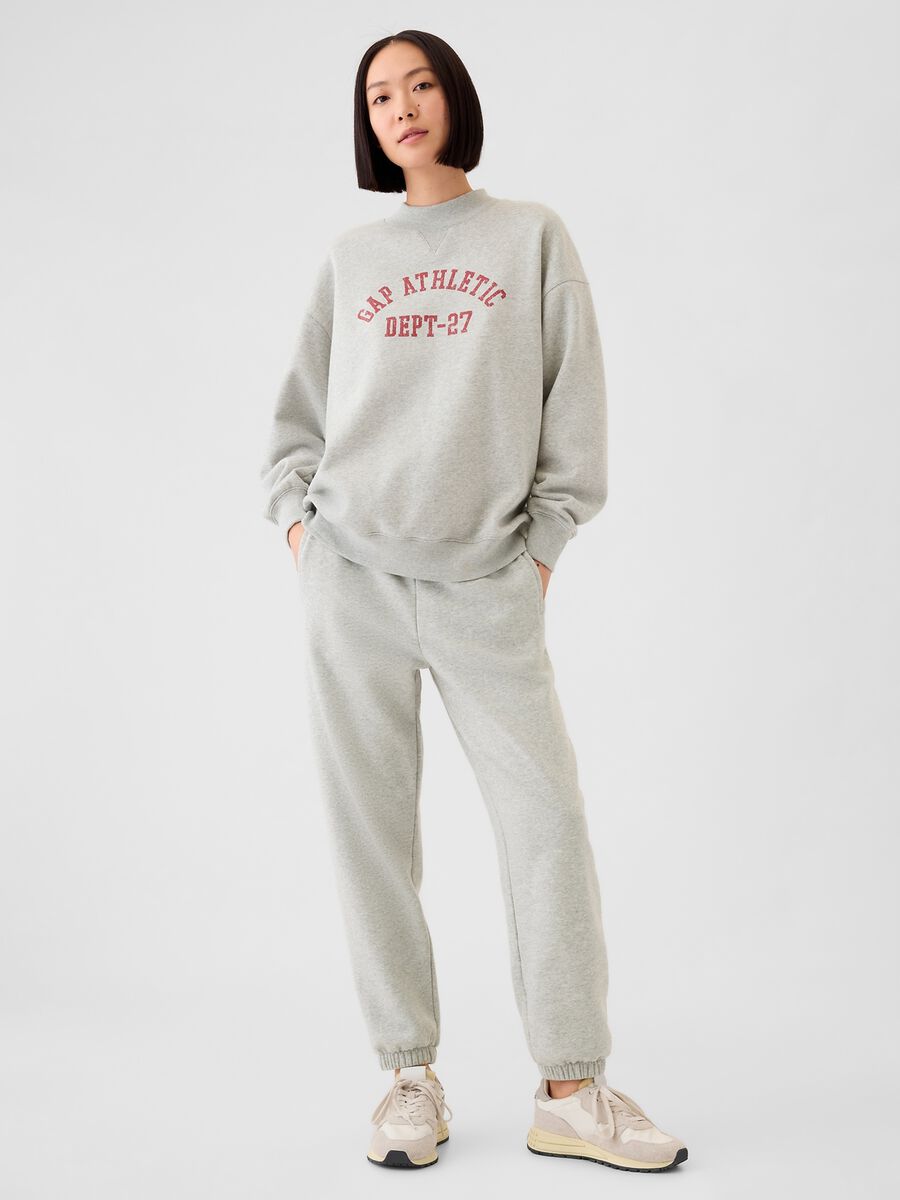 Felpa oversize mock neck con logo Athletic Donna_1