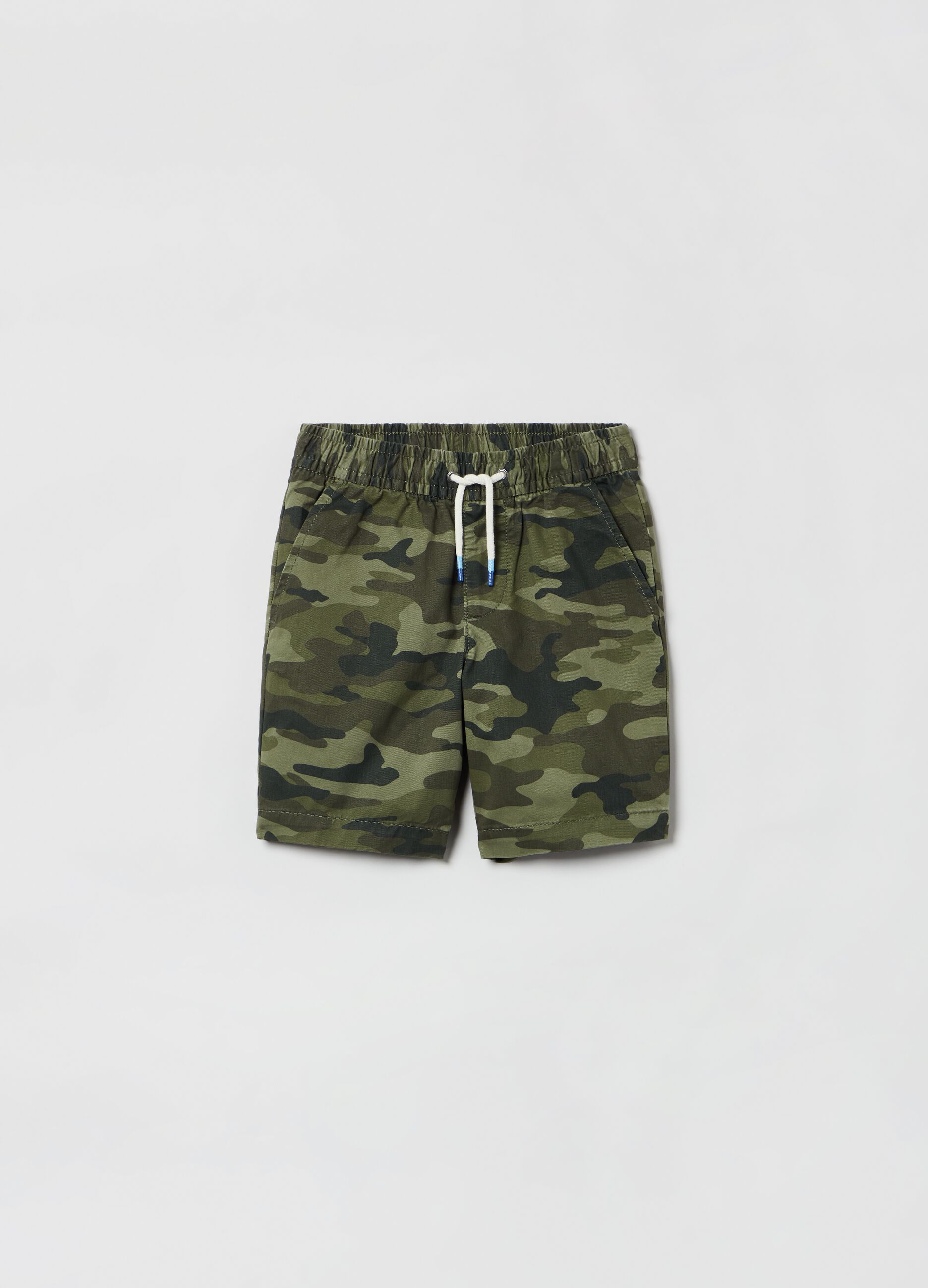 Cotton shorts with drawstring