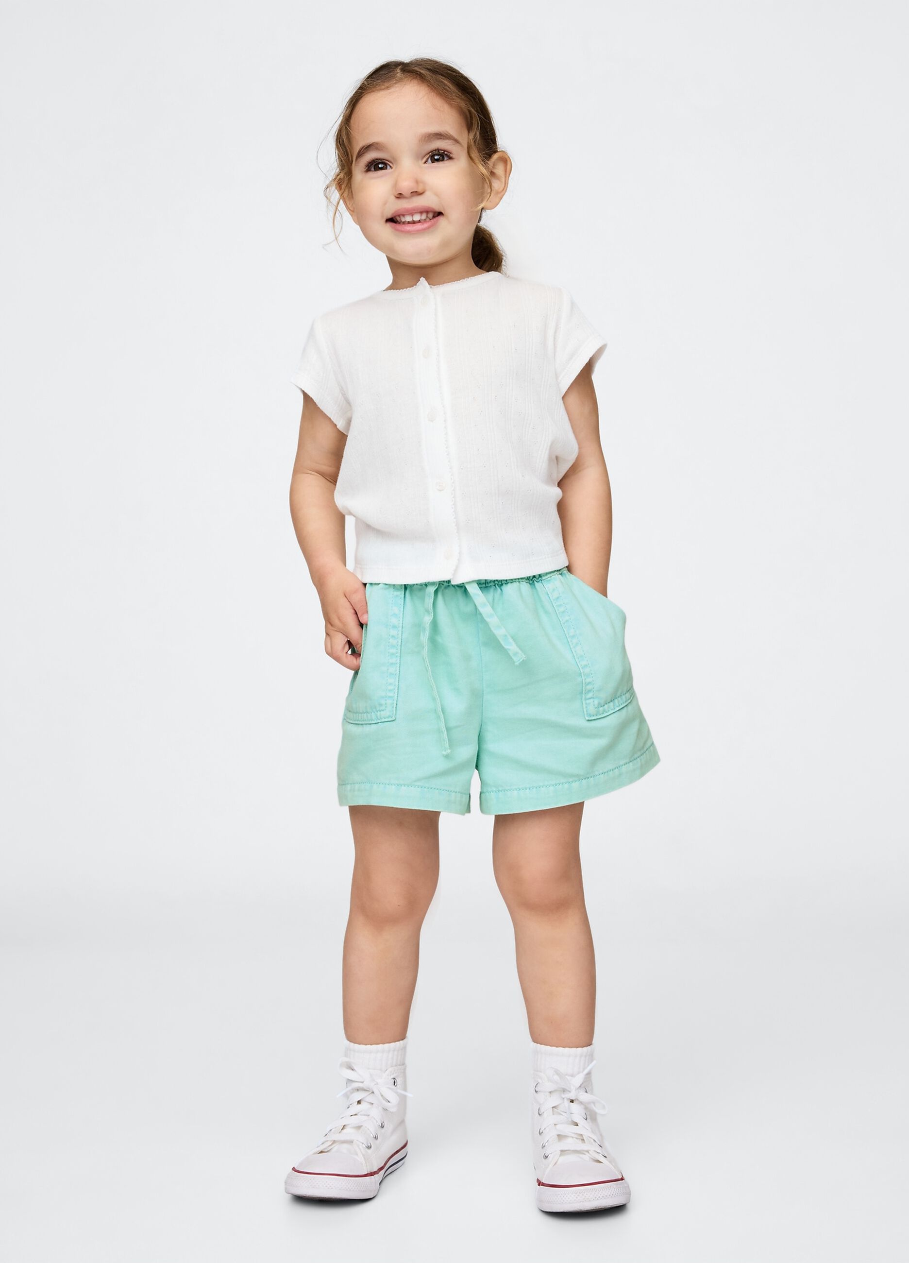 Shorts verde acqua per bambina