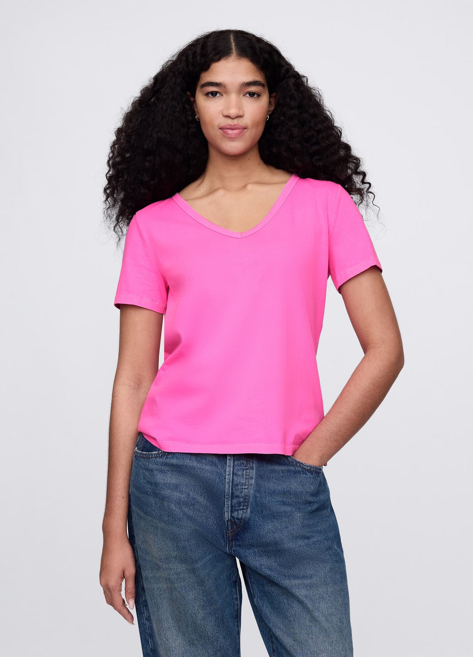 T-shirt rosa a maniche corte