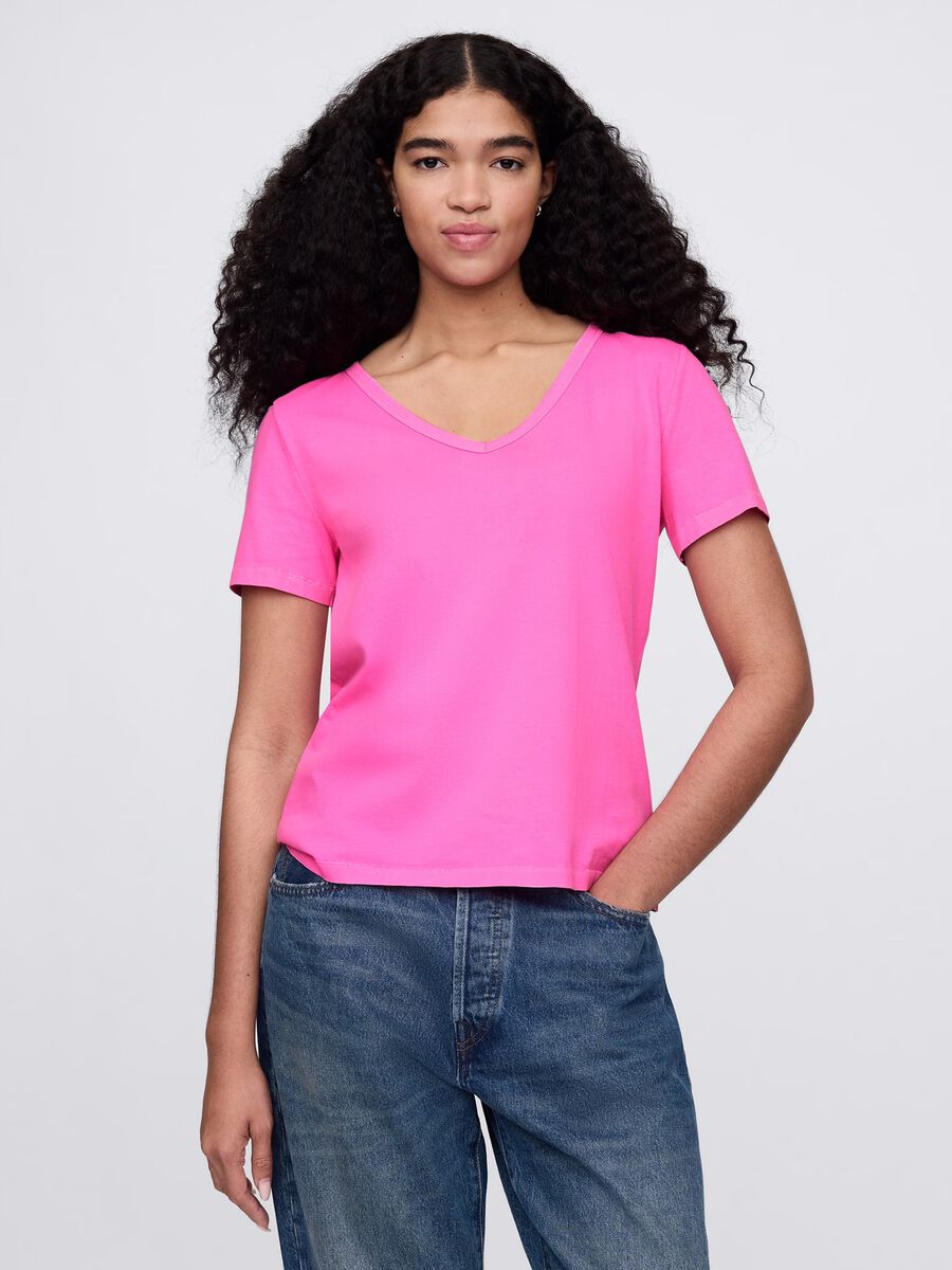 T-shirt rosa a maniche corte Donna_0