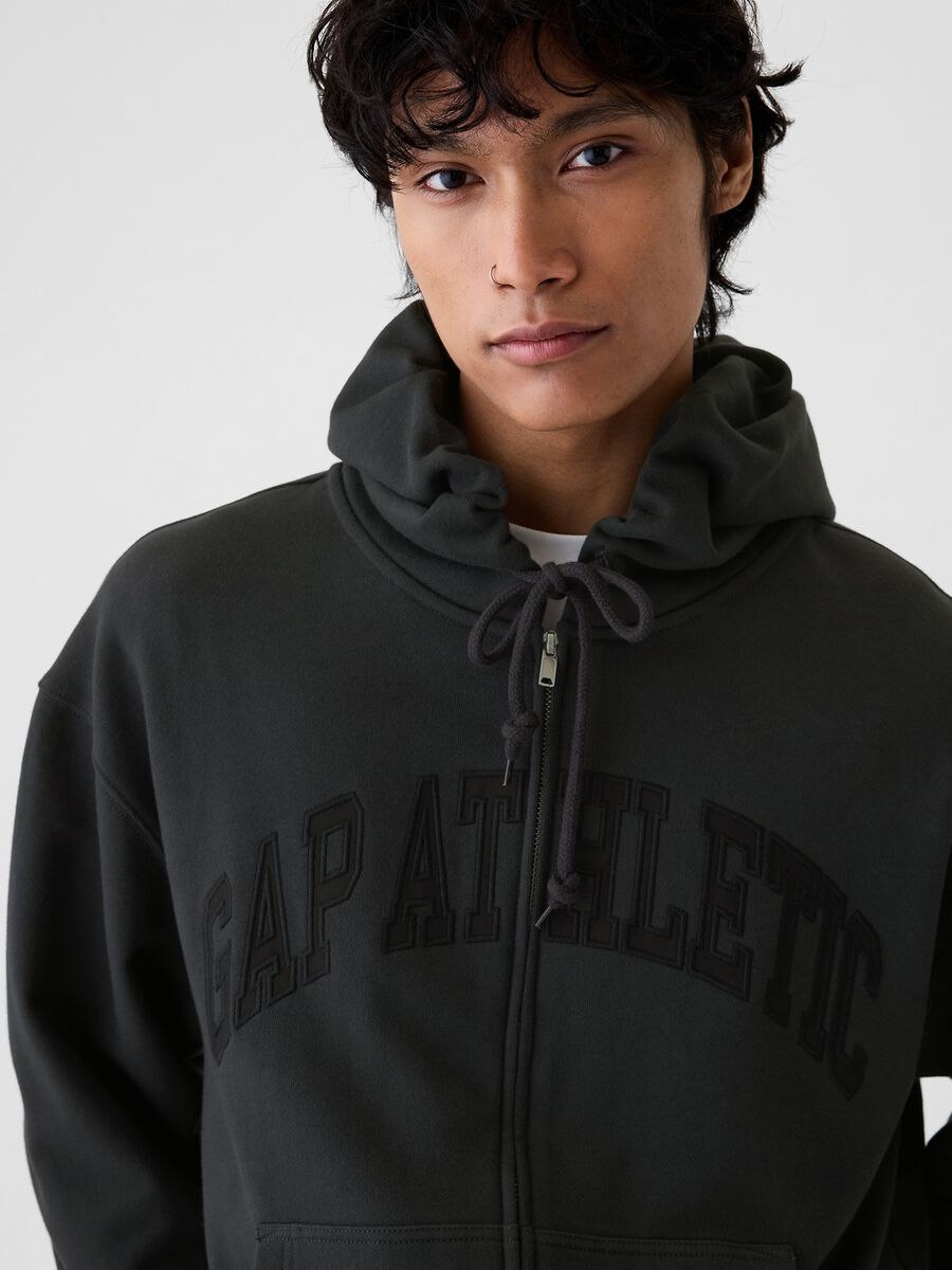 Full-zip con cappuccio e ricamo logo Uomo_3