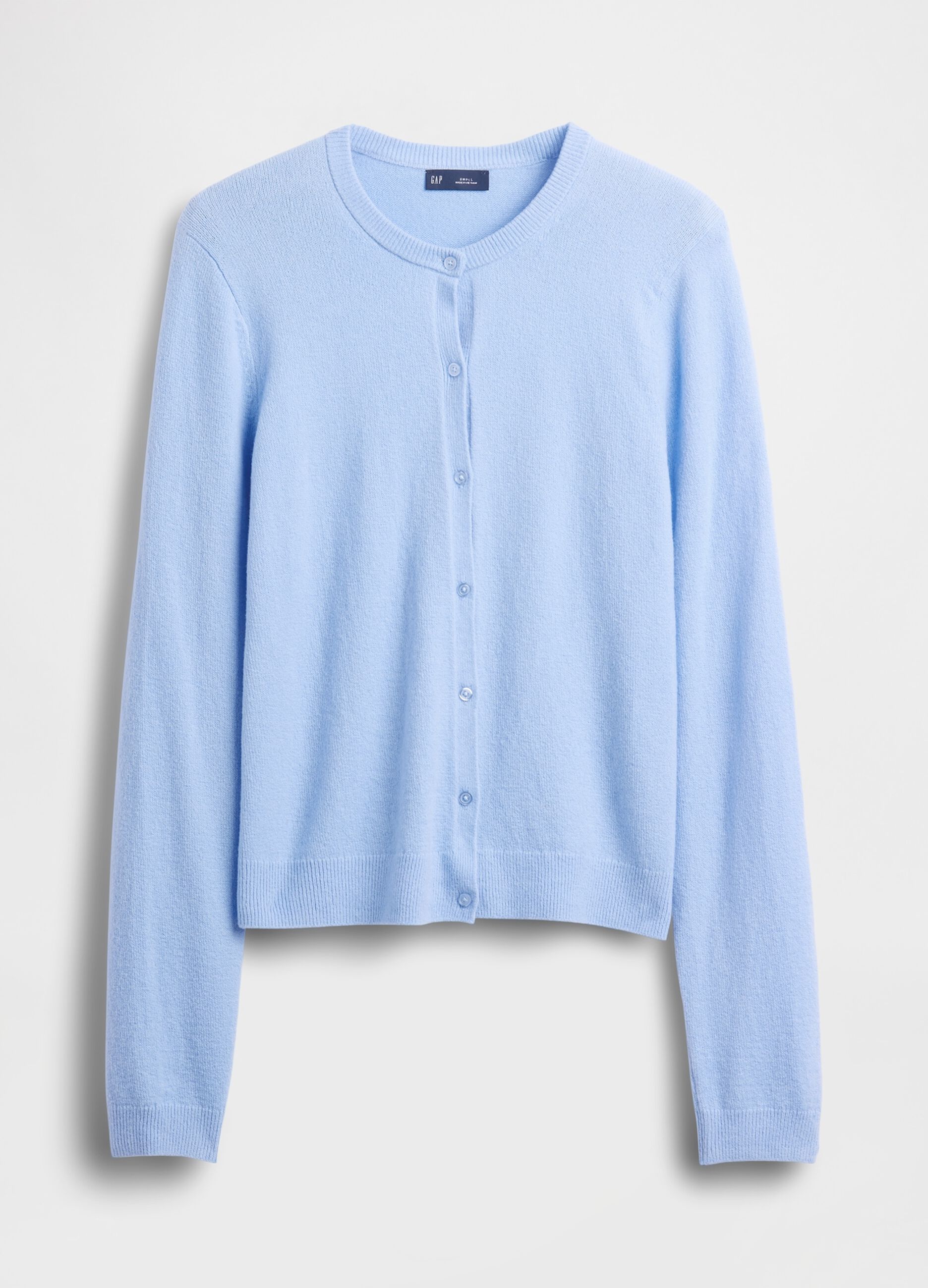 Blue Cotton Blend Cardigan