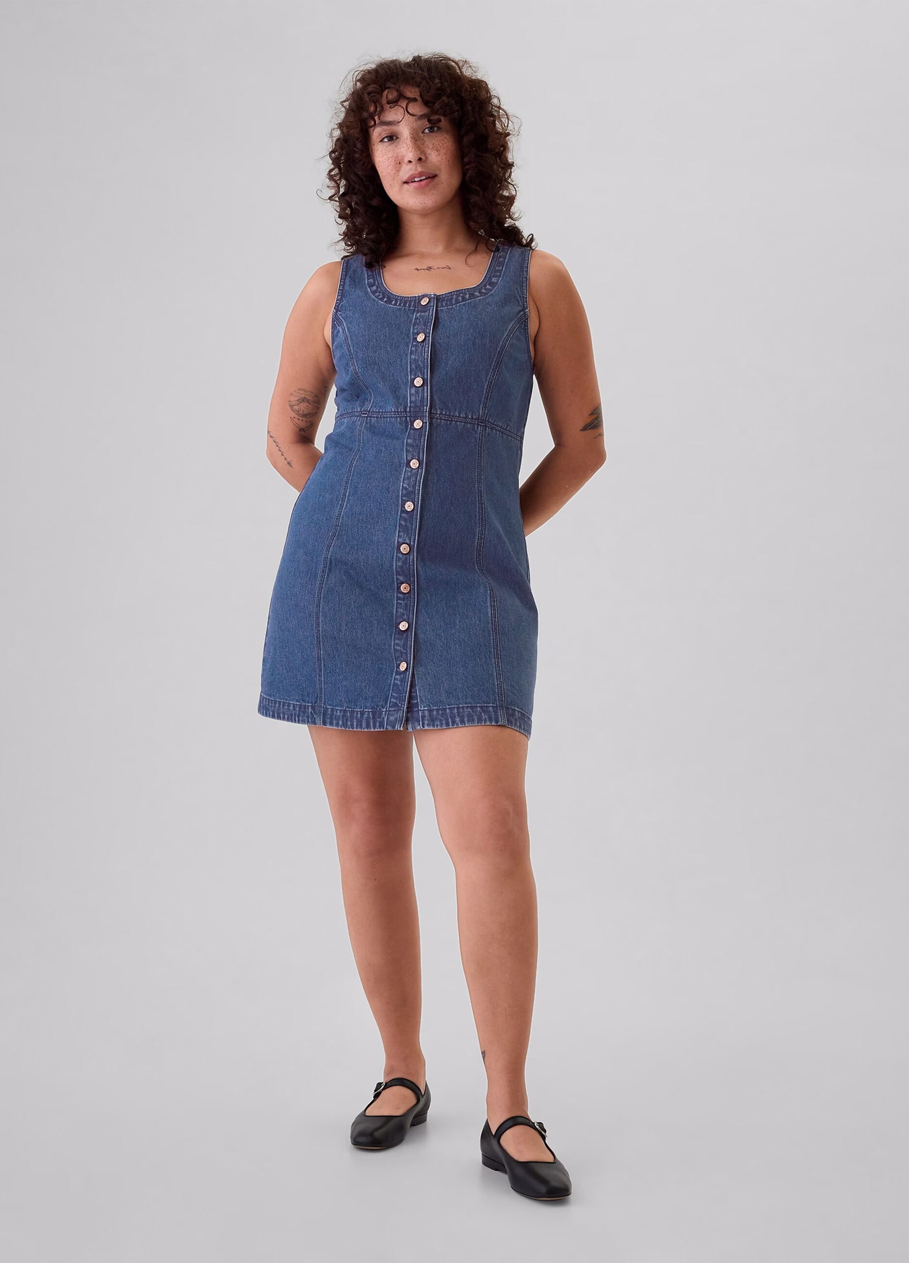 Vestito corto in denim_3