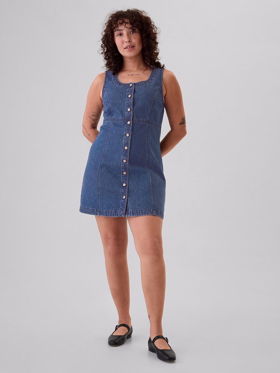 Vestito corto in denim Donna_3