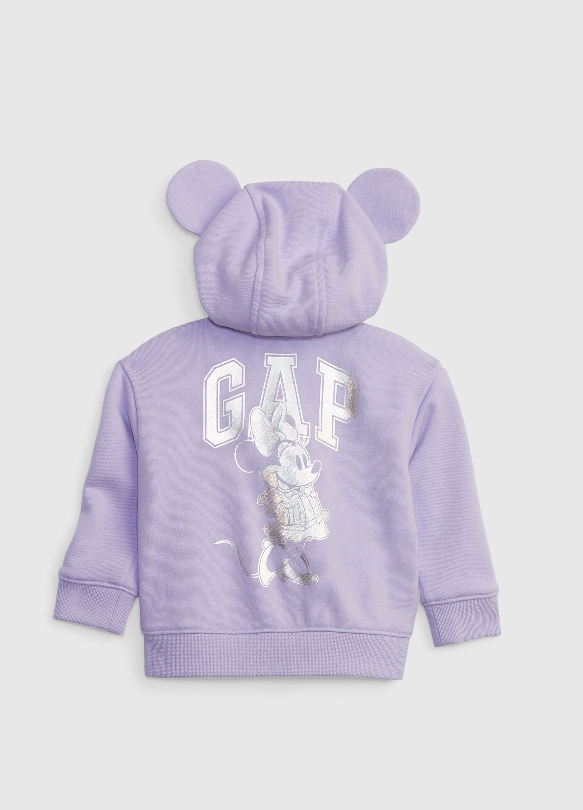 Full-zip sweatshirt with hood and Disney 100th print_1