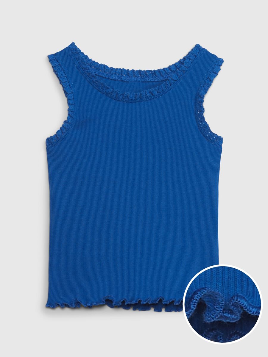 Ribbed tank top with lace Newborn Boy_1