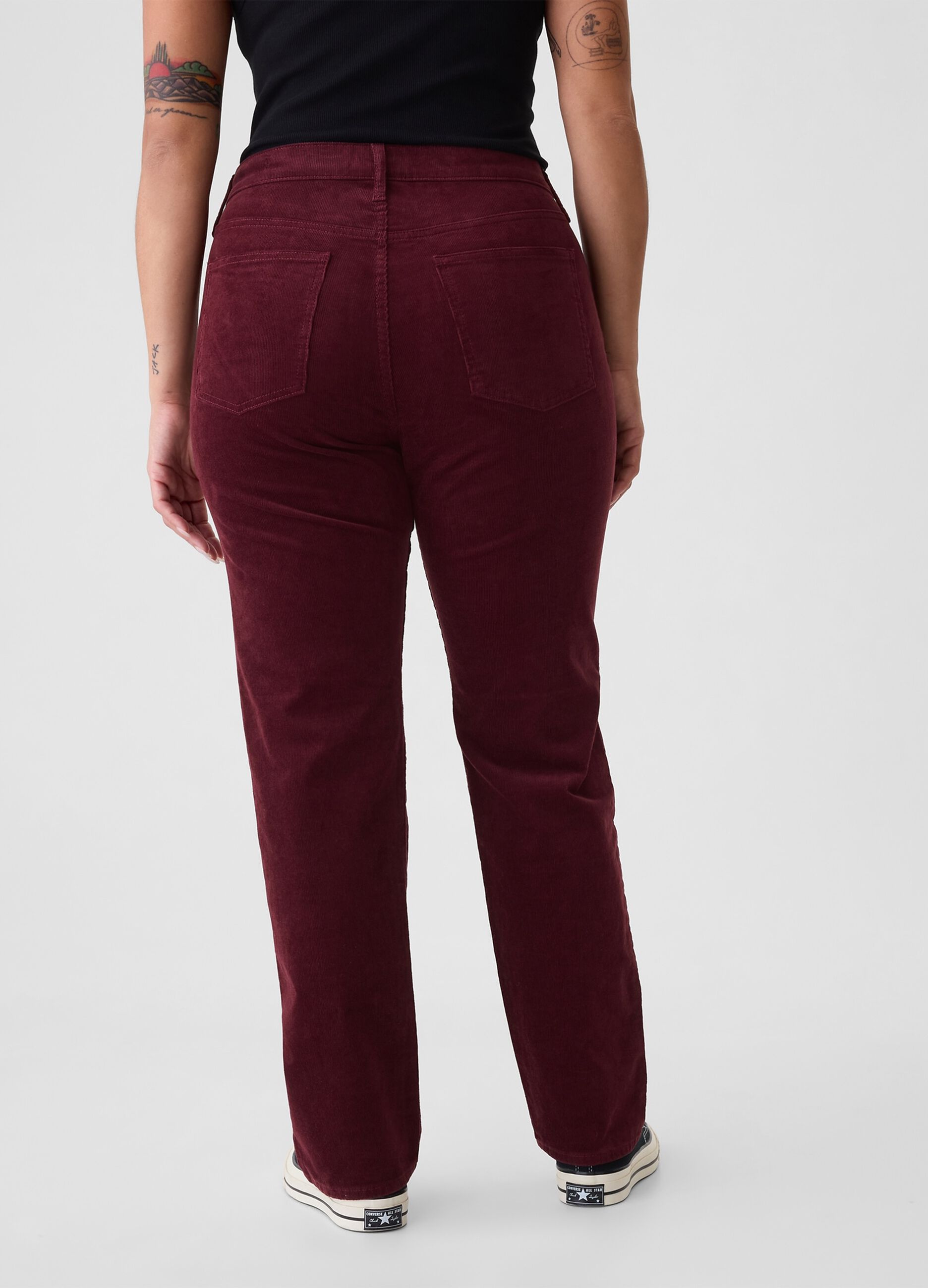 Straight high-rise trousers in corduroy_5