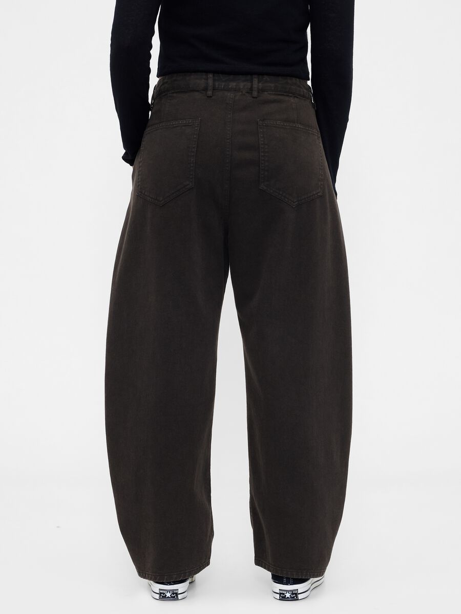 Wide Black Cotton Trousers Woman_5