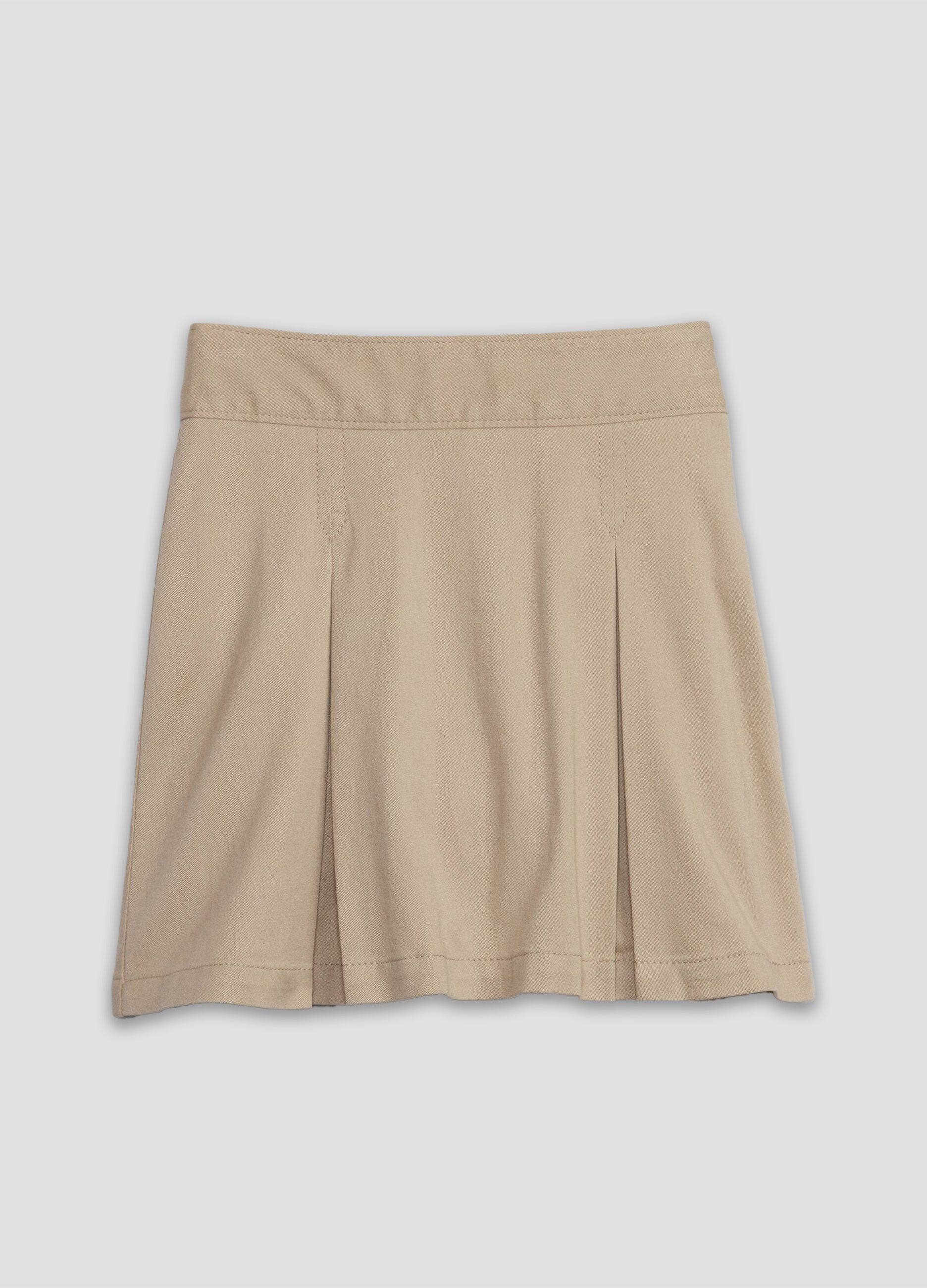 Stretch cotton skirt with darts