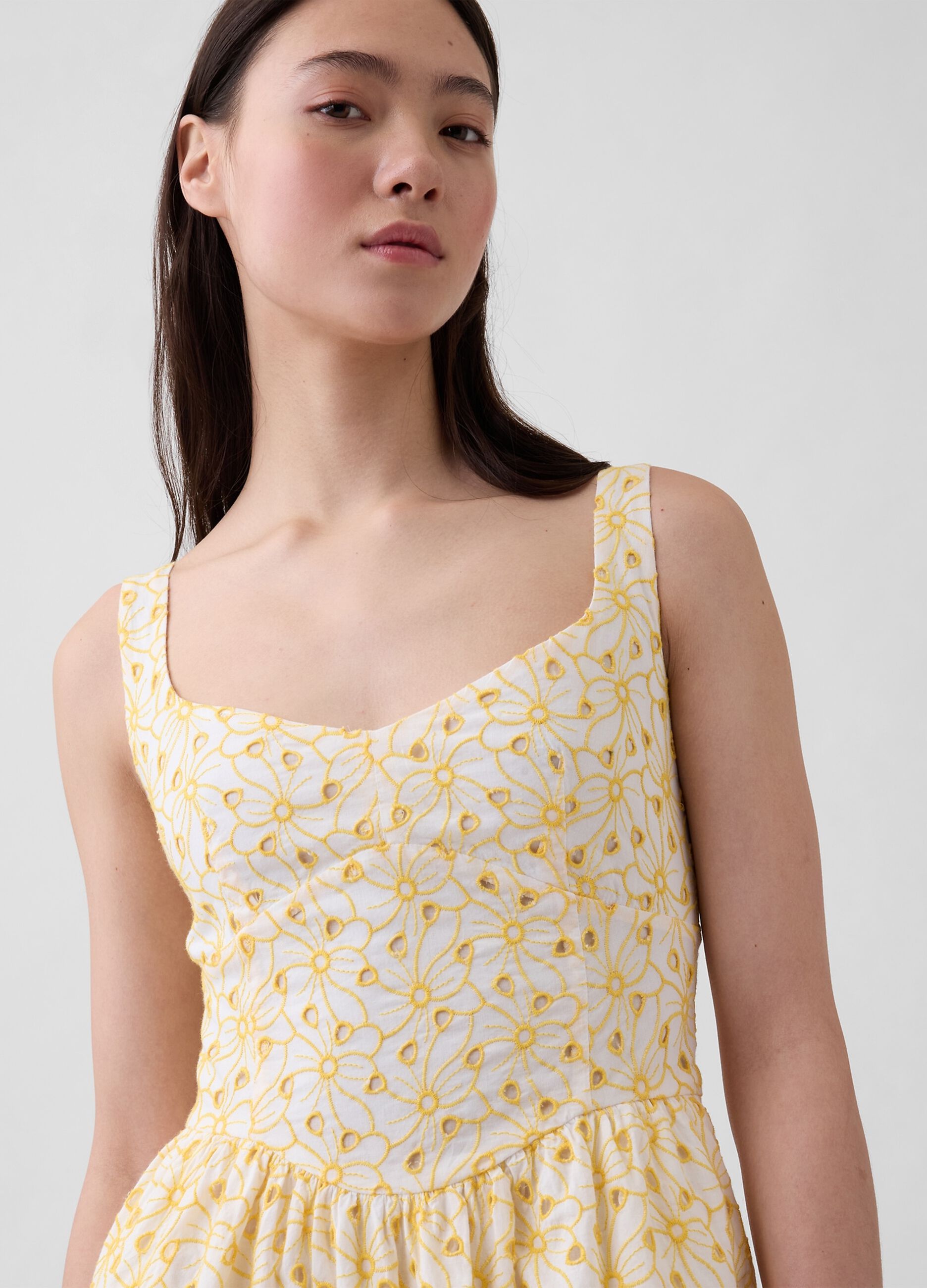 Abito midi in puro cotone con stampa floreale