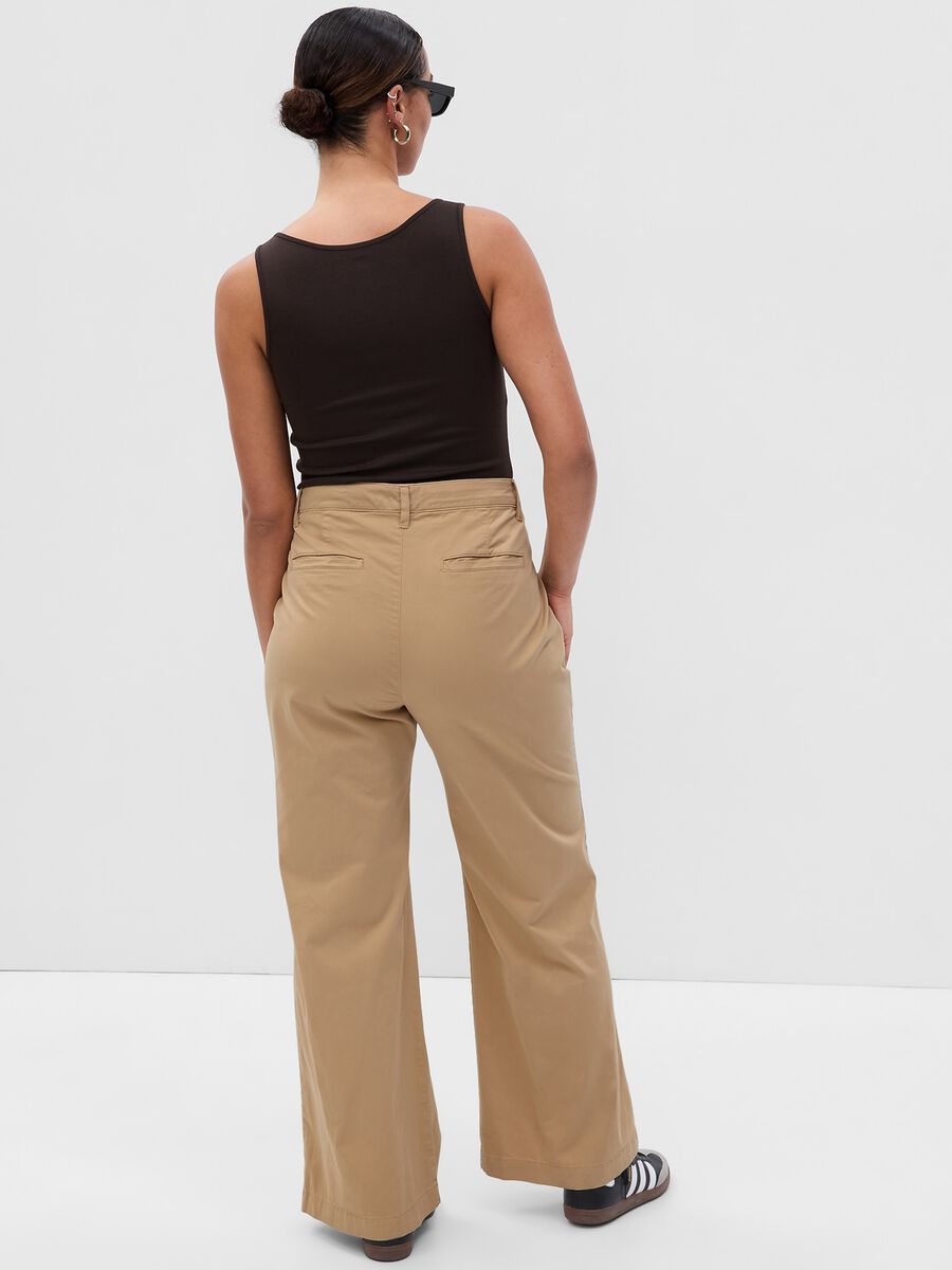 Flare-fit, stretch cotton trousers Woman_4