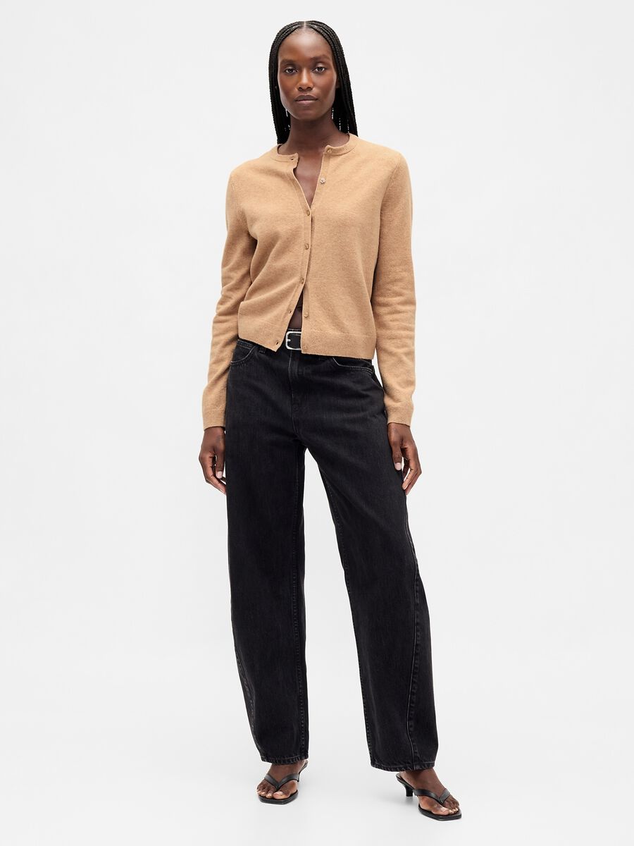 Cardigan beige in misto cotone Donna_0