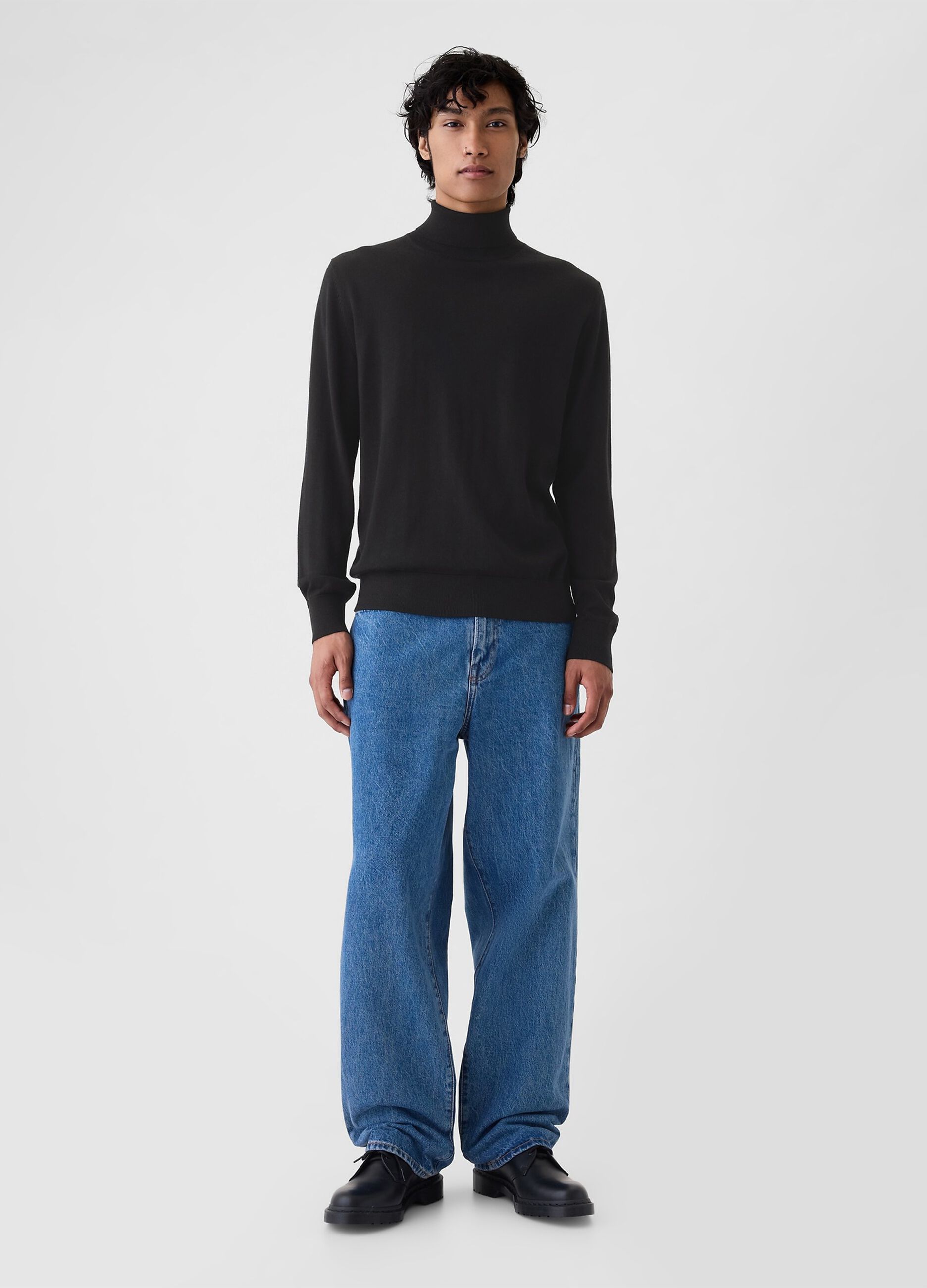 Merino wool pullover with high neck_1