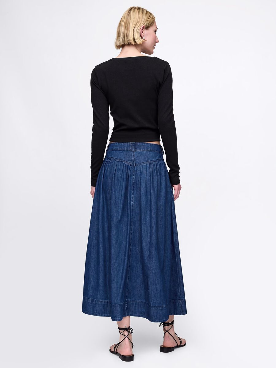 Gap Cotton Denim Long Skirt Woman_2