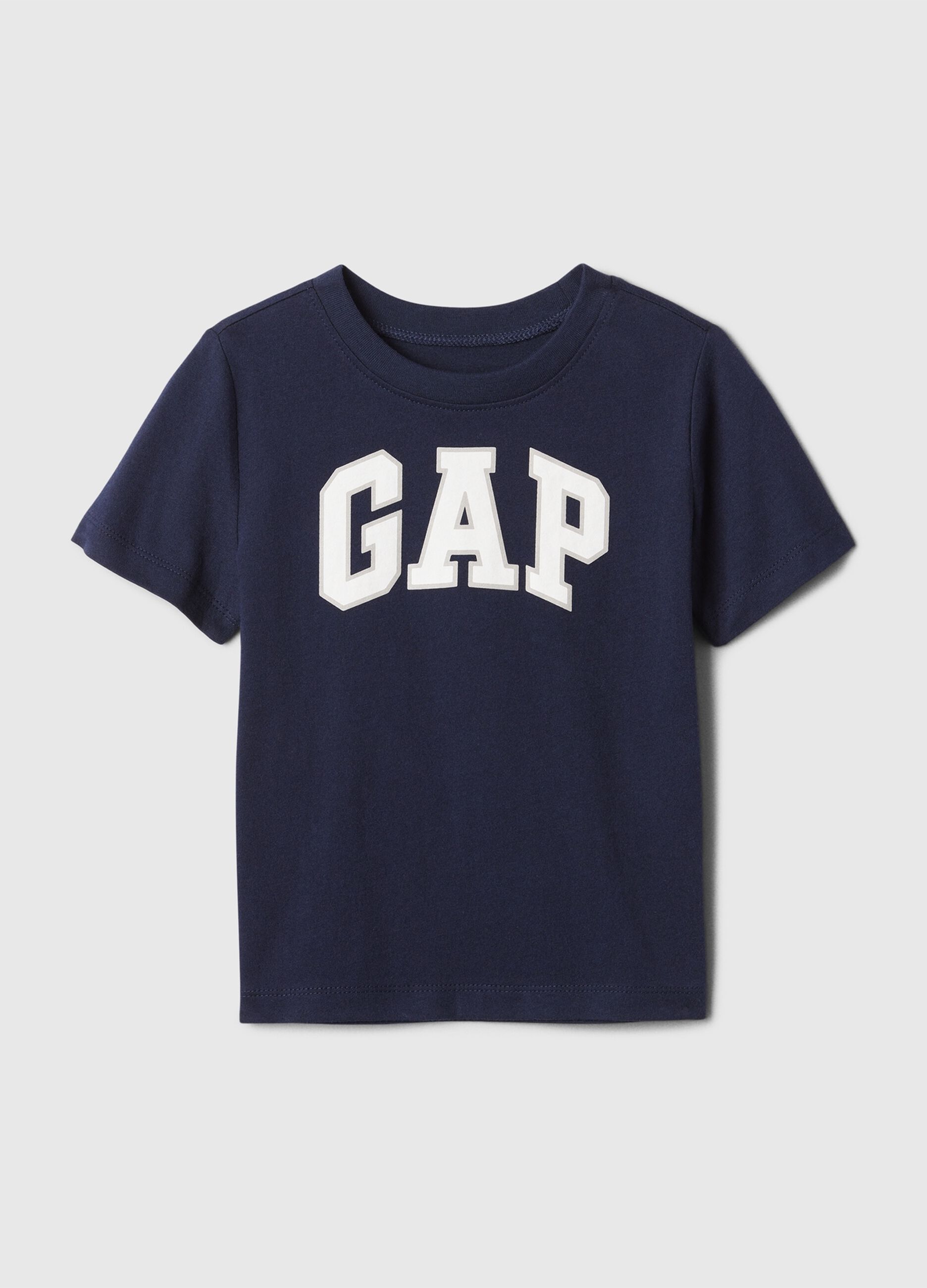 T-shirt a maniche corte blu con logo GAP