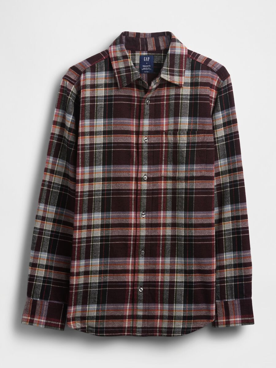 Camicia multicolor a maniche lunghe in puro cotone Uomo_3