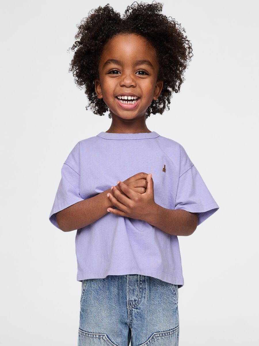Maglietta girocollo viola Unisex_1