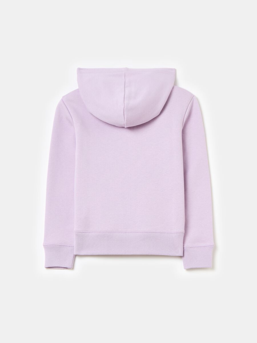 Full-zip sweatshirt with hood and logo embroidery Girl_1