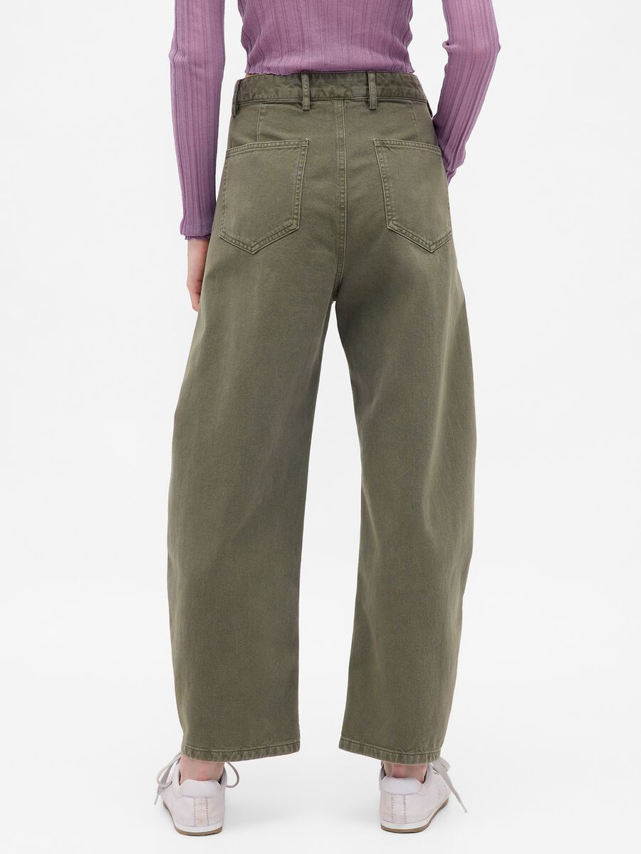 Pantaloni verde in cotone Donna_2