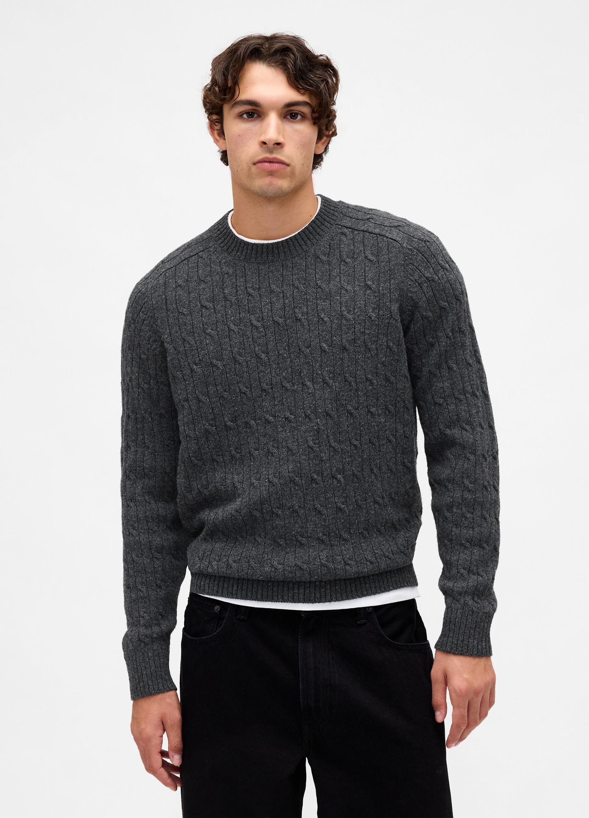 Maglione grigio in misto lana