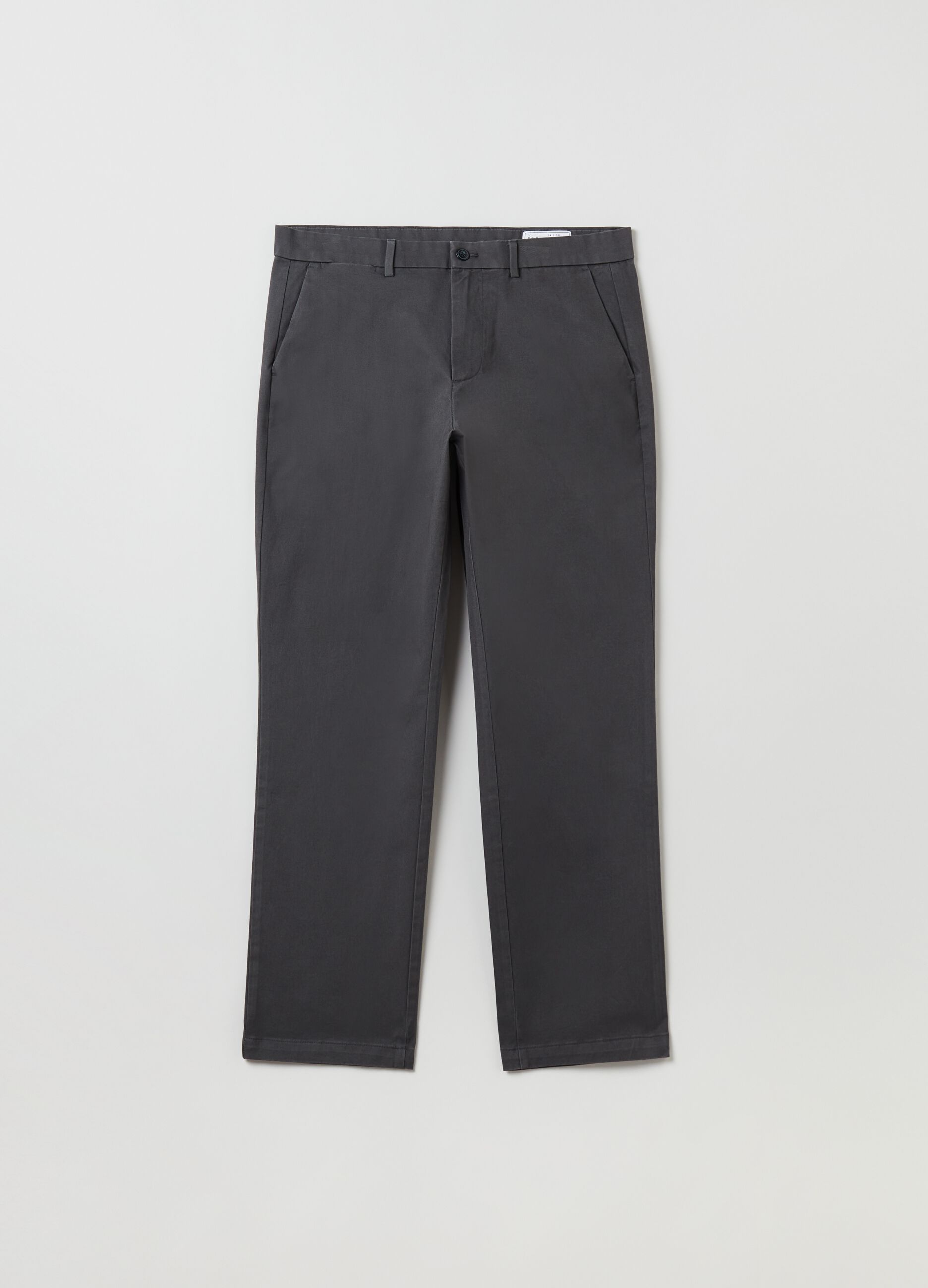 Straight-fit, stretch cotton trousers_1