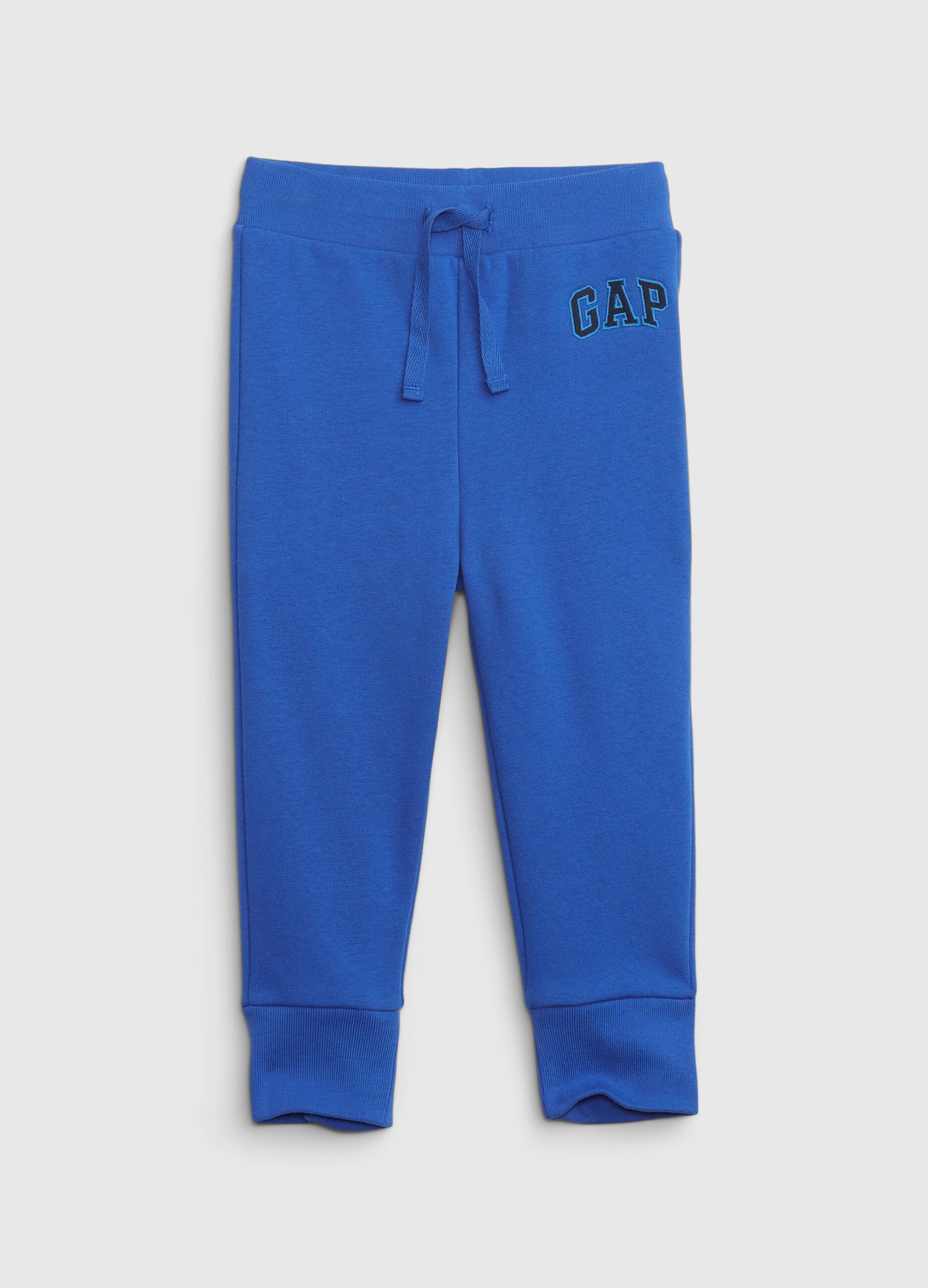 Plush joggers with drawstring and print logo