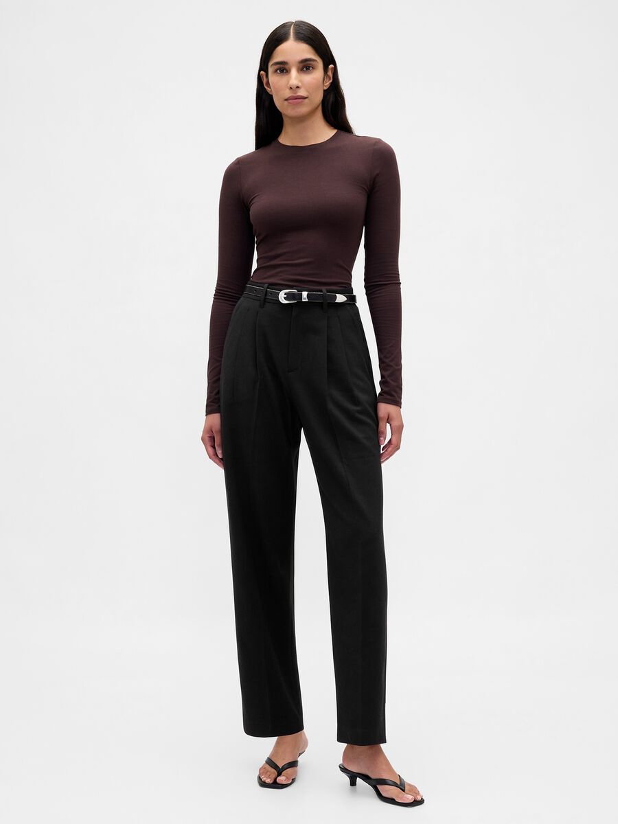Pantaloni neri elasticizzati Donna_0