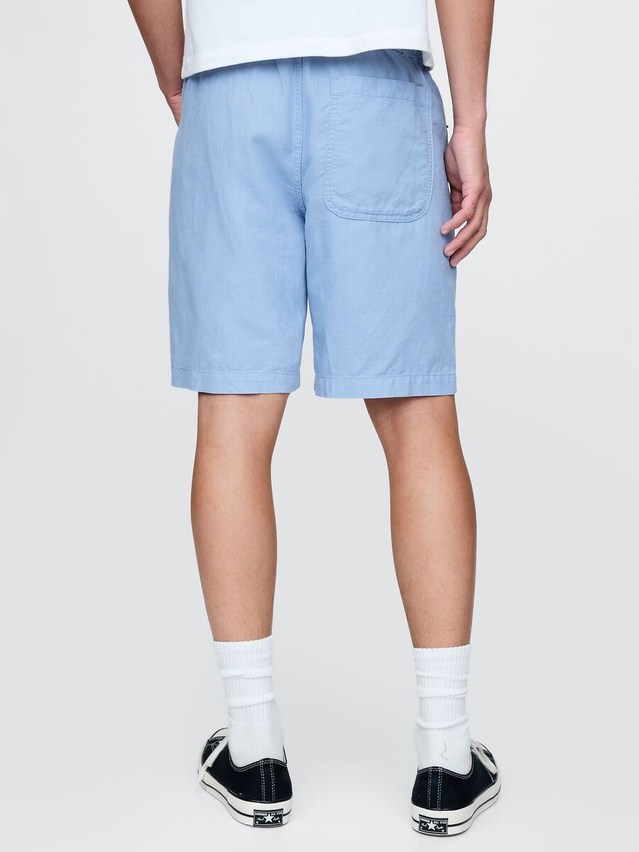 Shorts azzurri in lino e cotone Gap Uomo_2