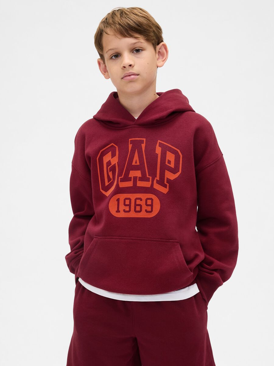 Felpa rossa con cappuccio per bambino Bambino_0