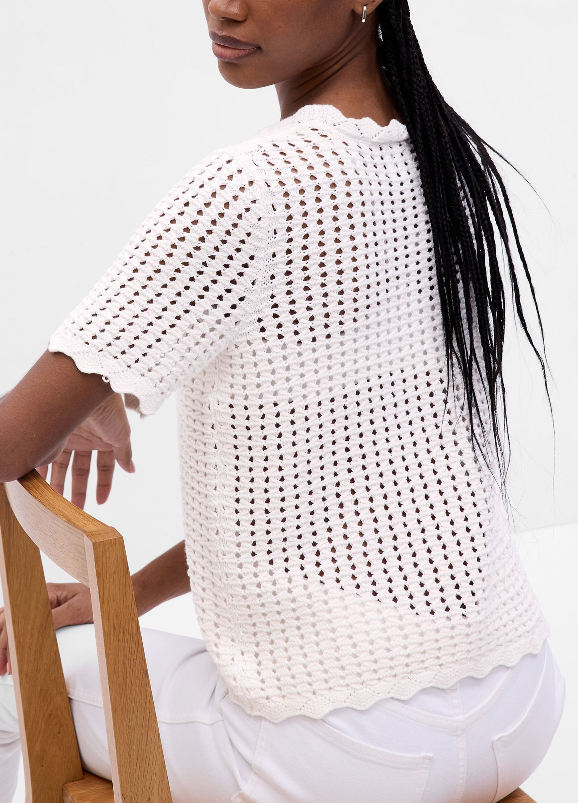 T-shirt in cotone crochet_1