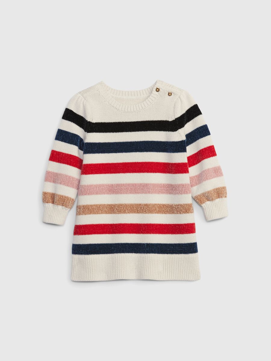 Knitted dress with striped pattern Newborn Boy_0