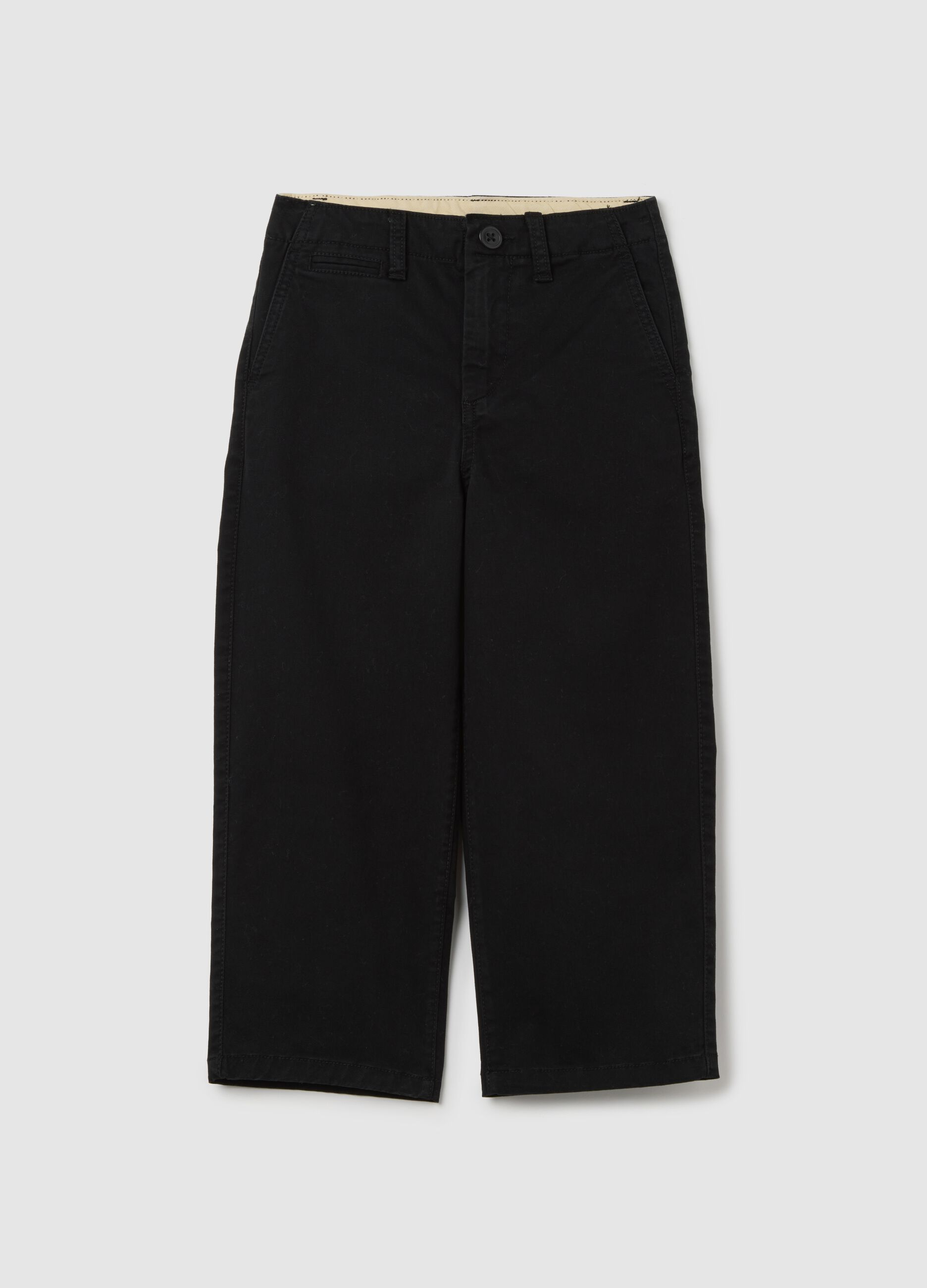 Pantaloni neri in cotone elasticizzato