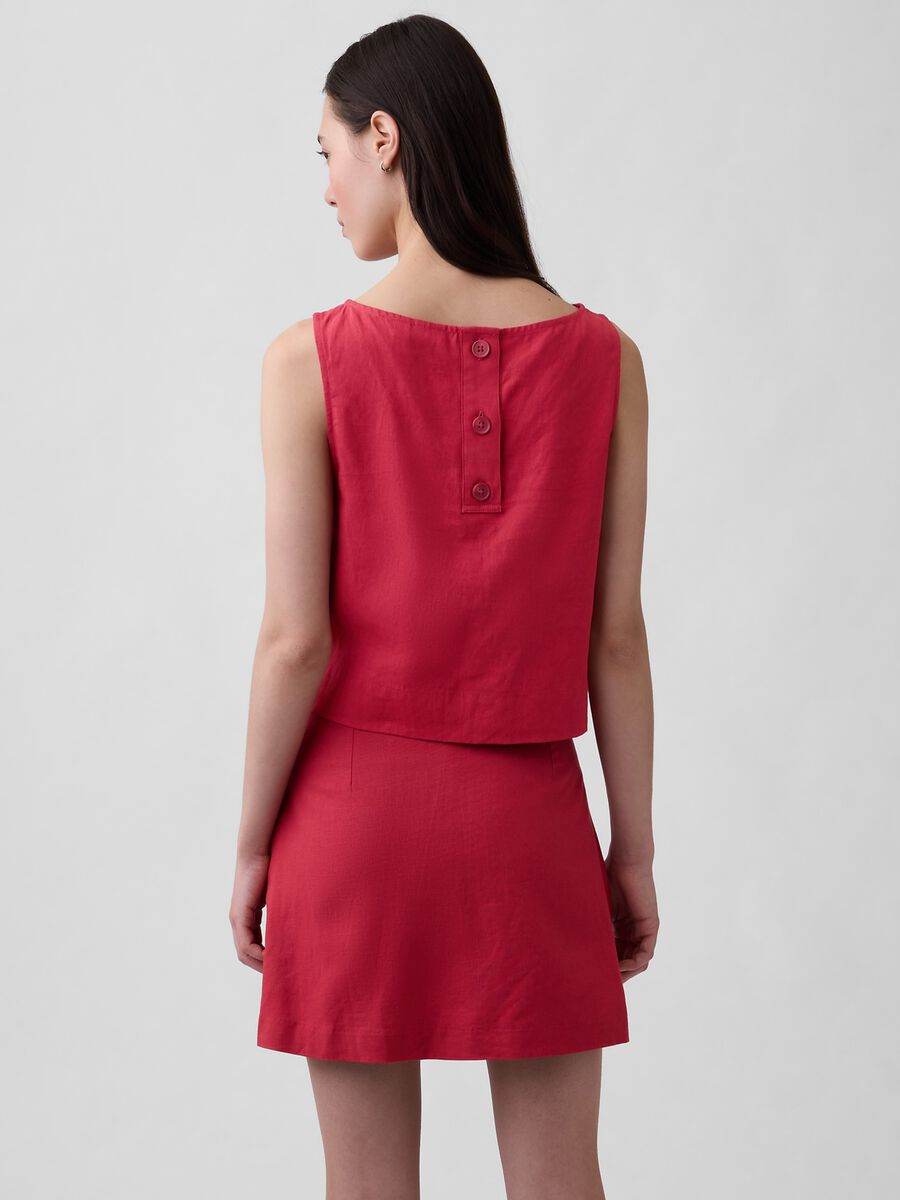 Tank top in misto lino Donna_1